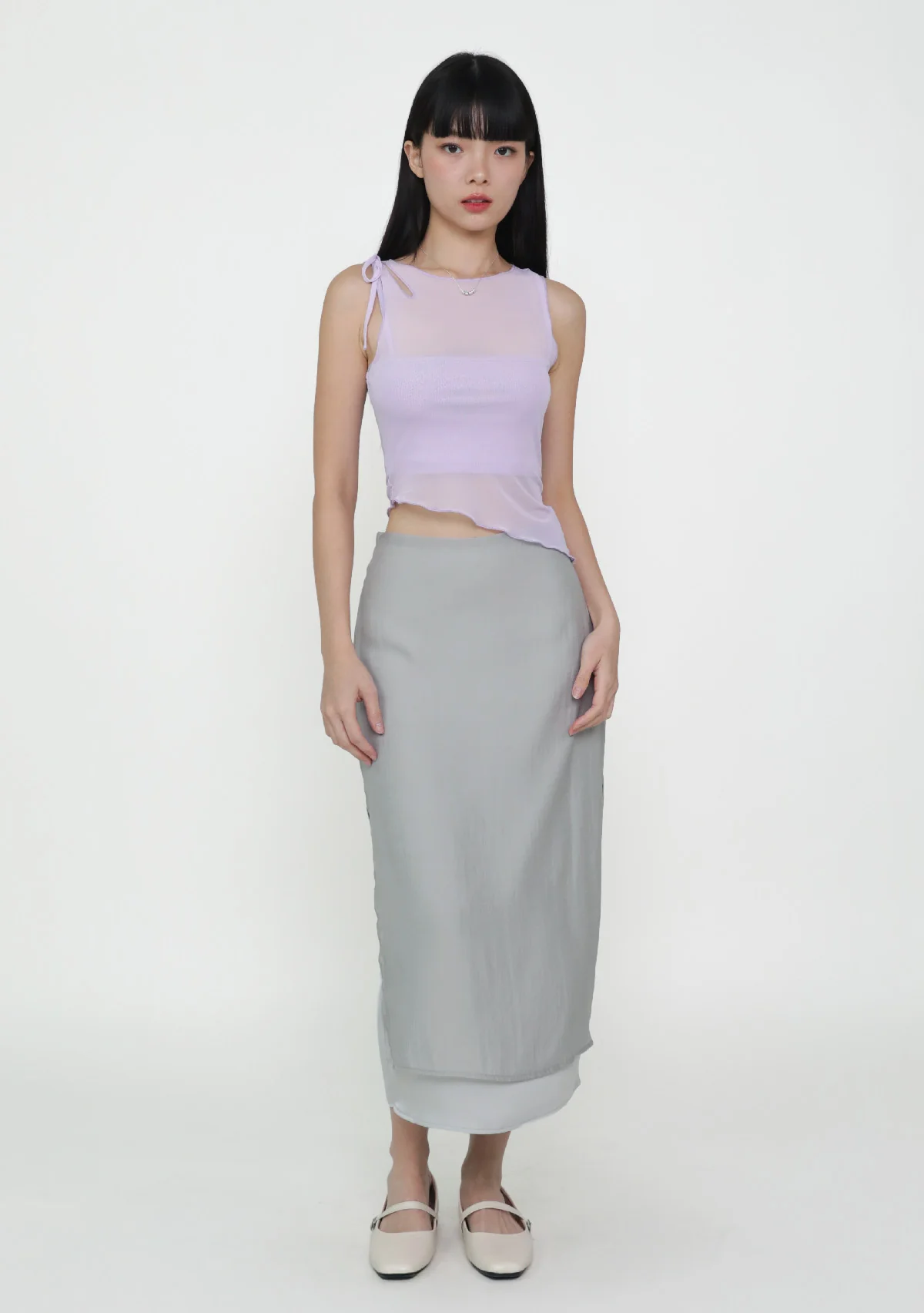 Joanna Asymmetrical Mesh Overlay Top - Image 21