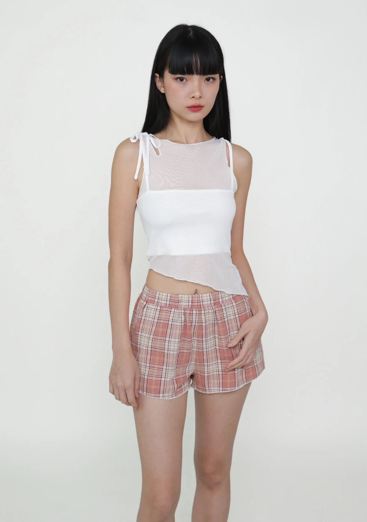 Joanna Asymmetrical Mesh Overlay Top - Image 5