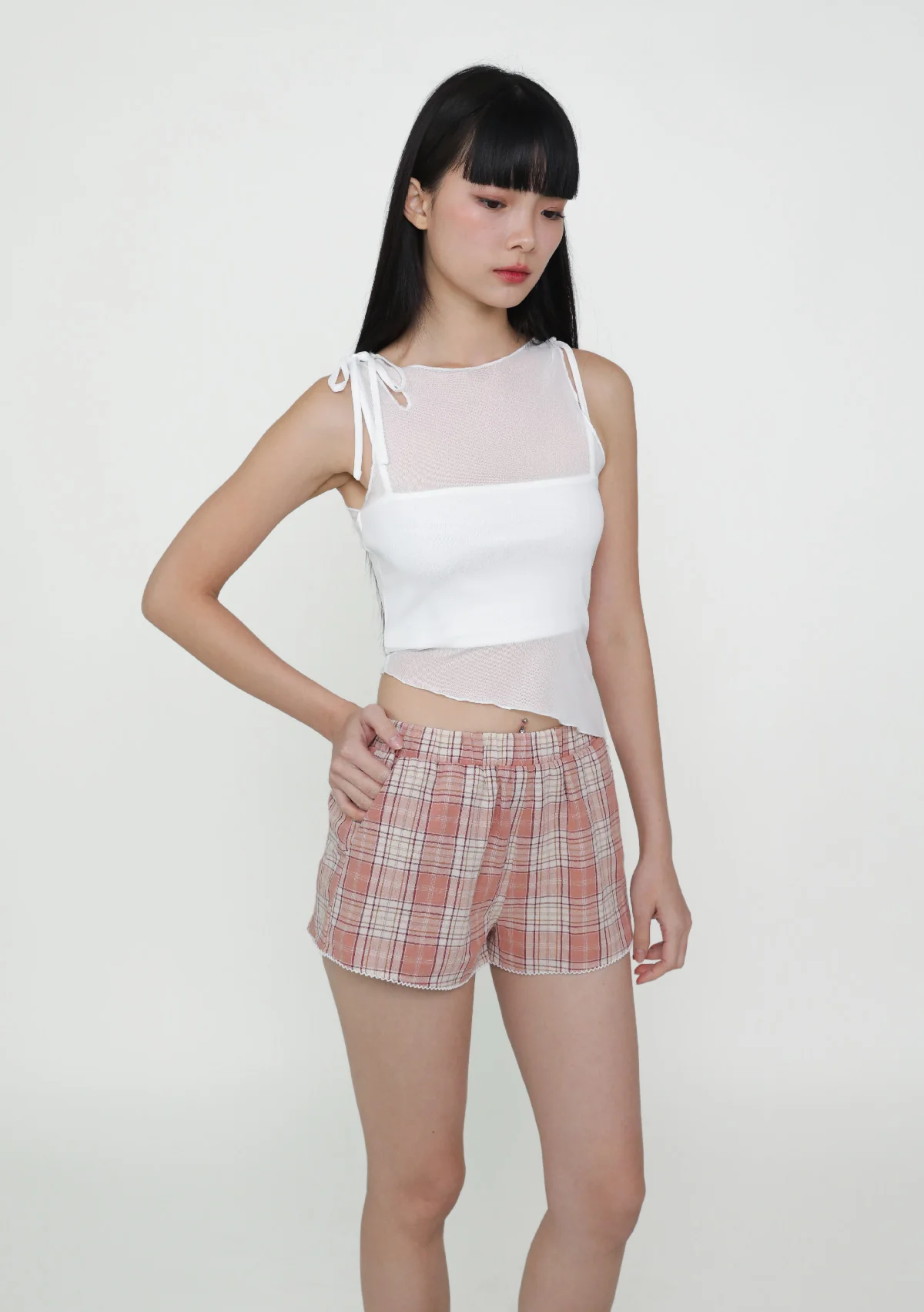 Joanna Asymmetrical Mesh Overlay Top - Image 8