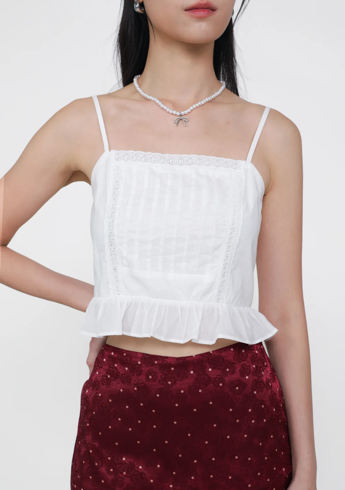 Audrey Lace Trim Panelled Top - Image 5