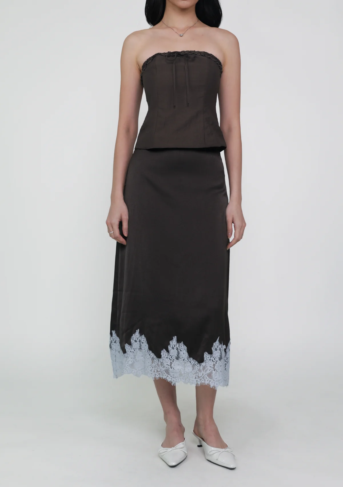 Aurénne Lace Hem Midi Skirt - Image 8
