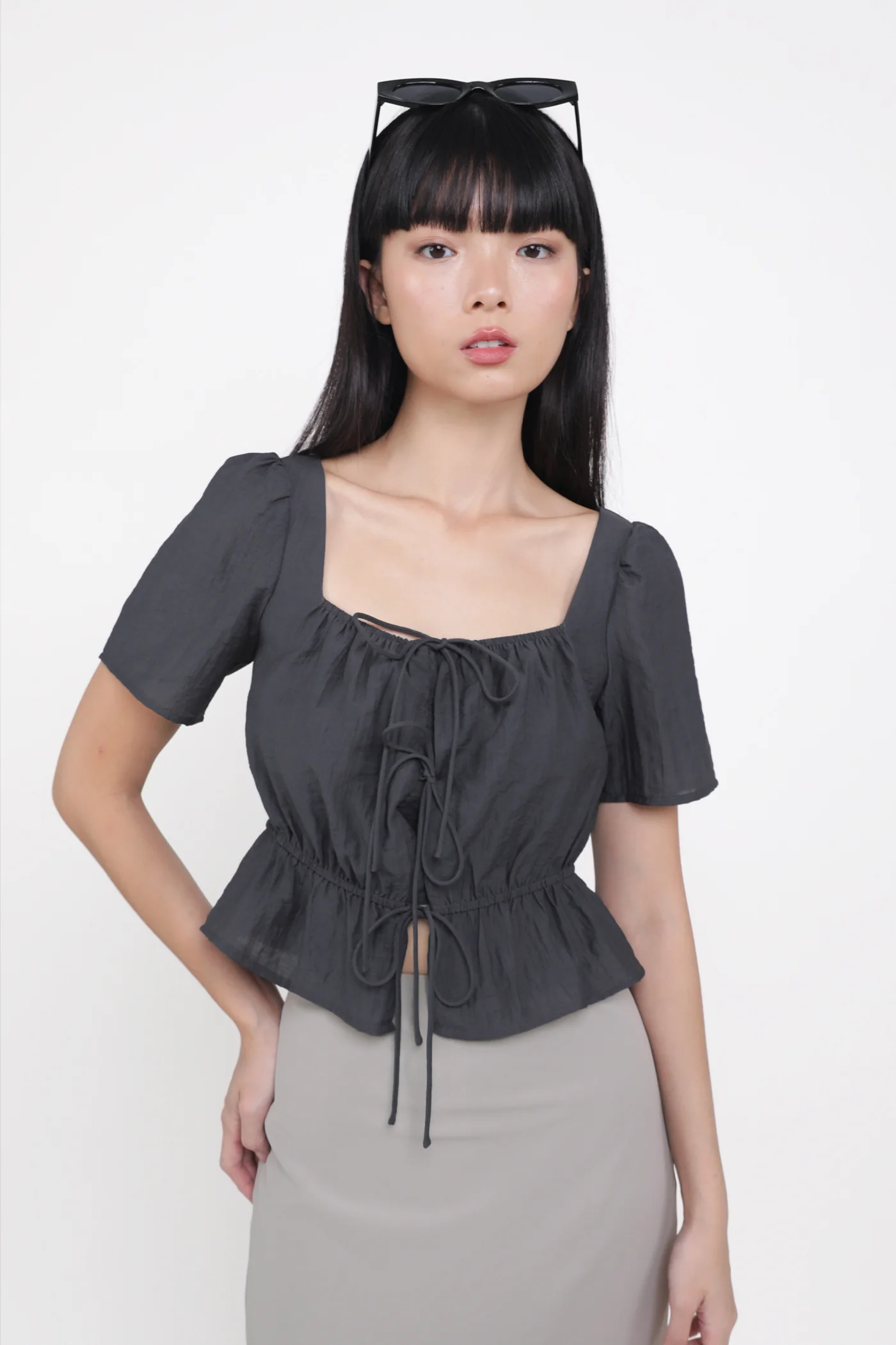 Avalynn Tie Front Sleeve Top - Image 12