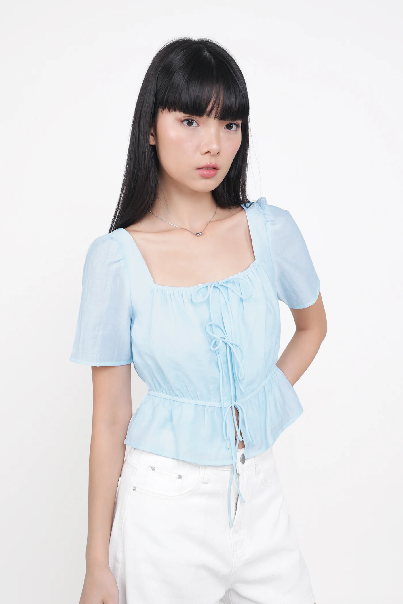 Avalynn Tie Front Sleeve Top - Image 19