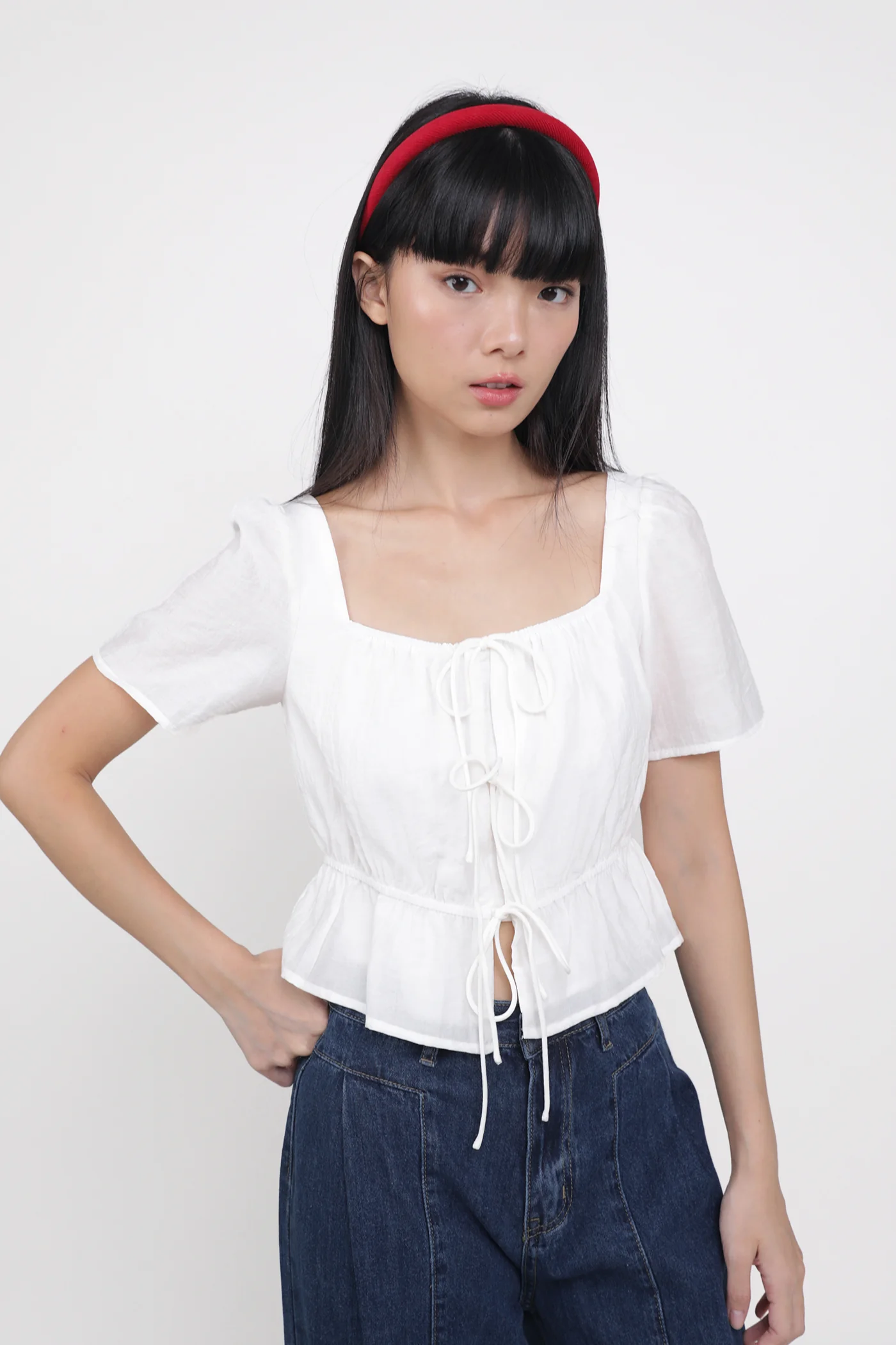 Avalynn Tie Front Sleeve Top - Image 2