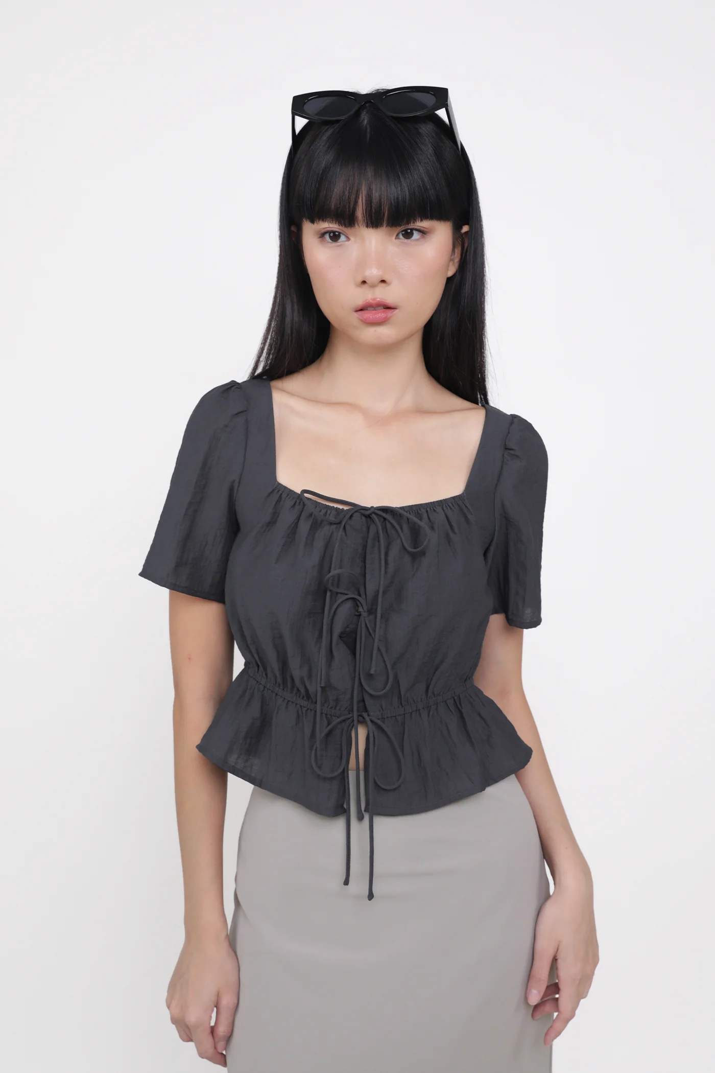 Avalynn Tie Front Sleeve Top - Image 8