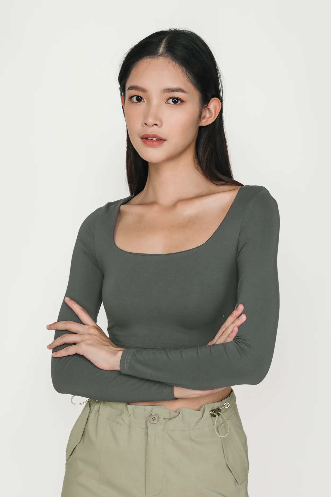 Avril Long Sleeve Padded Top - Image 15