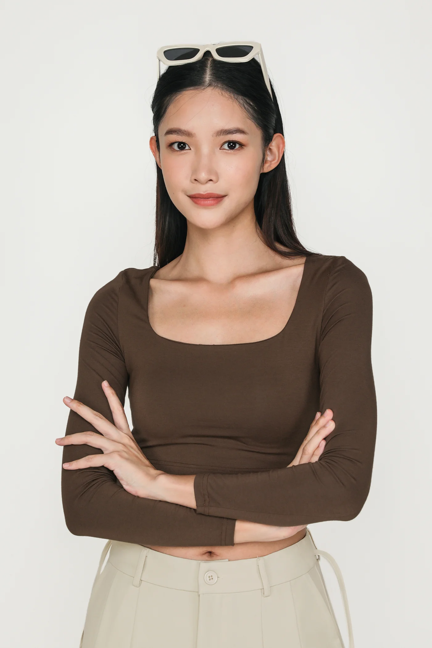 Avril Long Sleeve Padded Top - Image 4