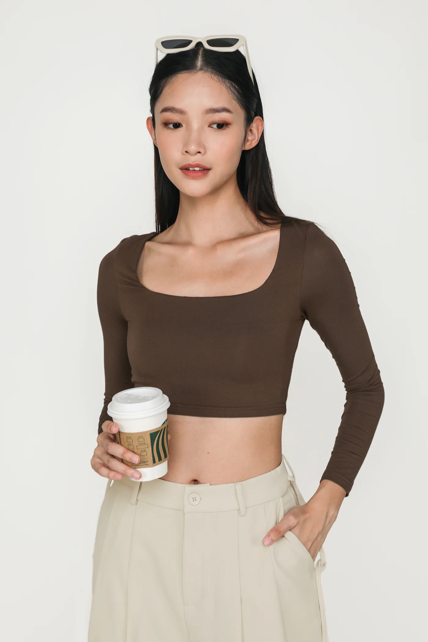Avril Long Sleeve Padded Top - Image 5
