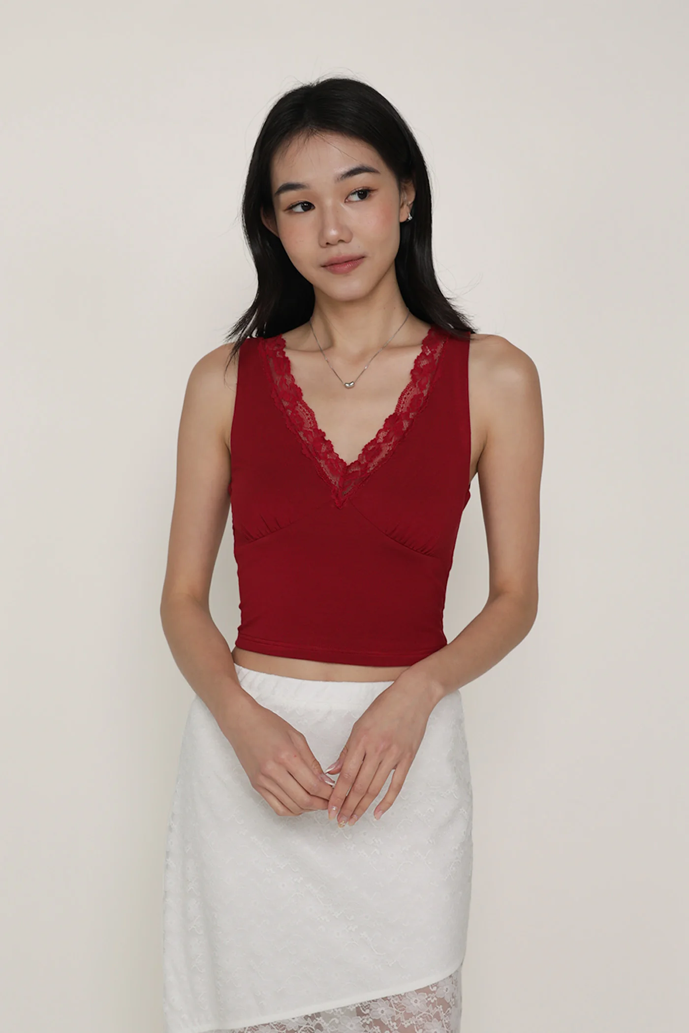 Beverley V Neck Lace Top - Image 9