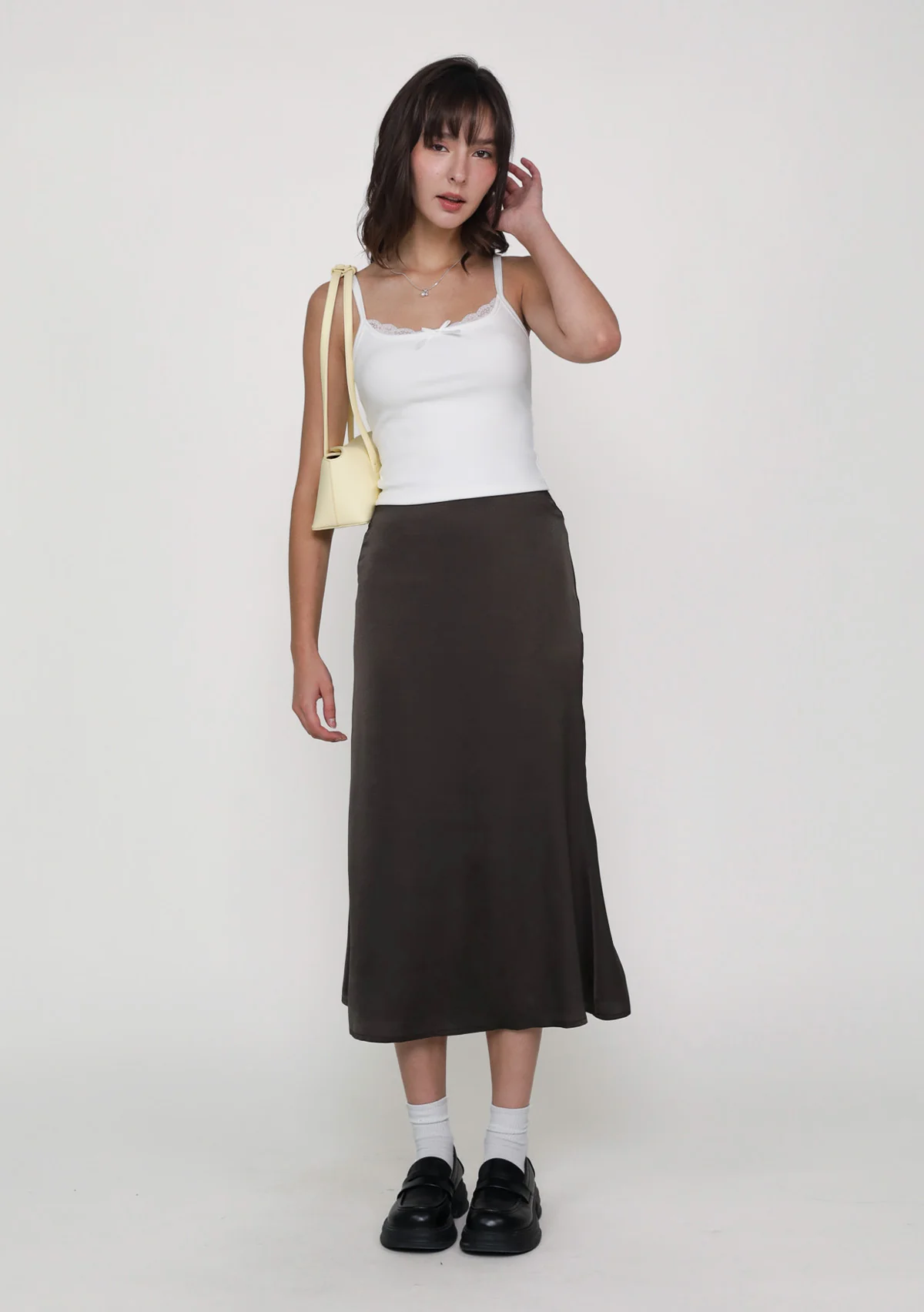 Marilyn Bias Cut Midi Skirt (Sheen) - Image 11