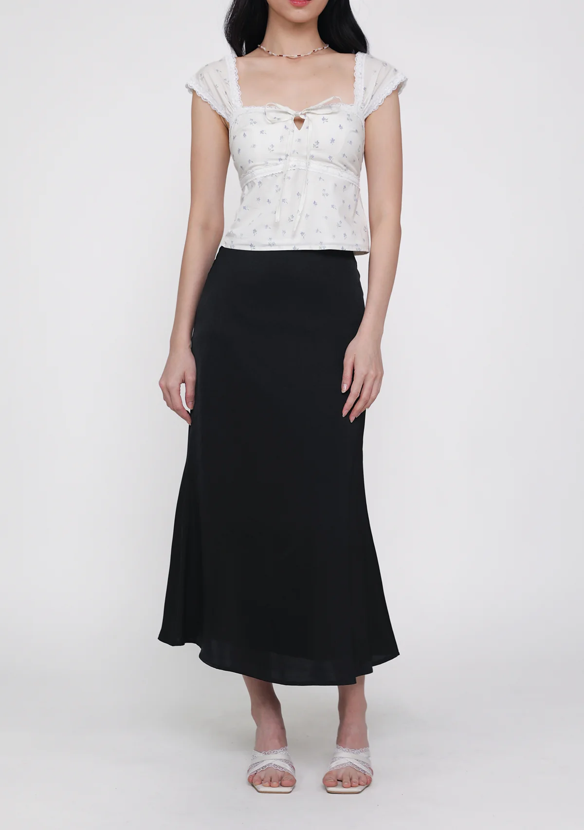Marilyn Bias Cut Midi Skirt (Sheen) - Image 17