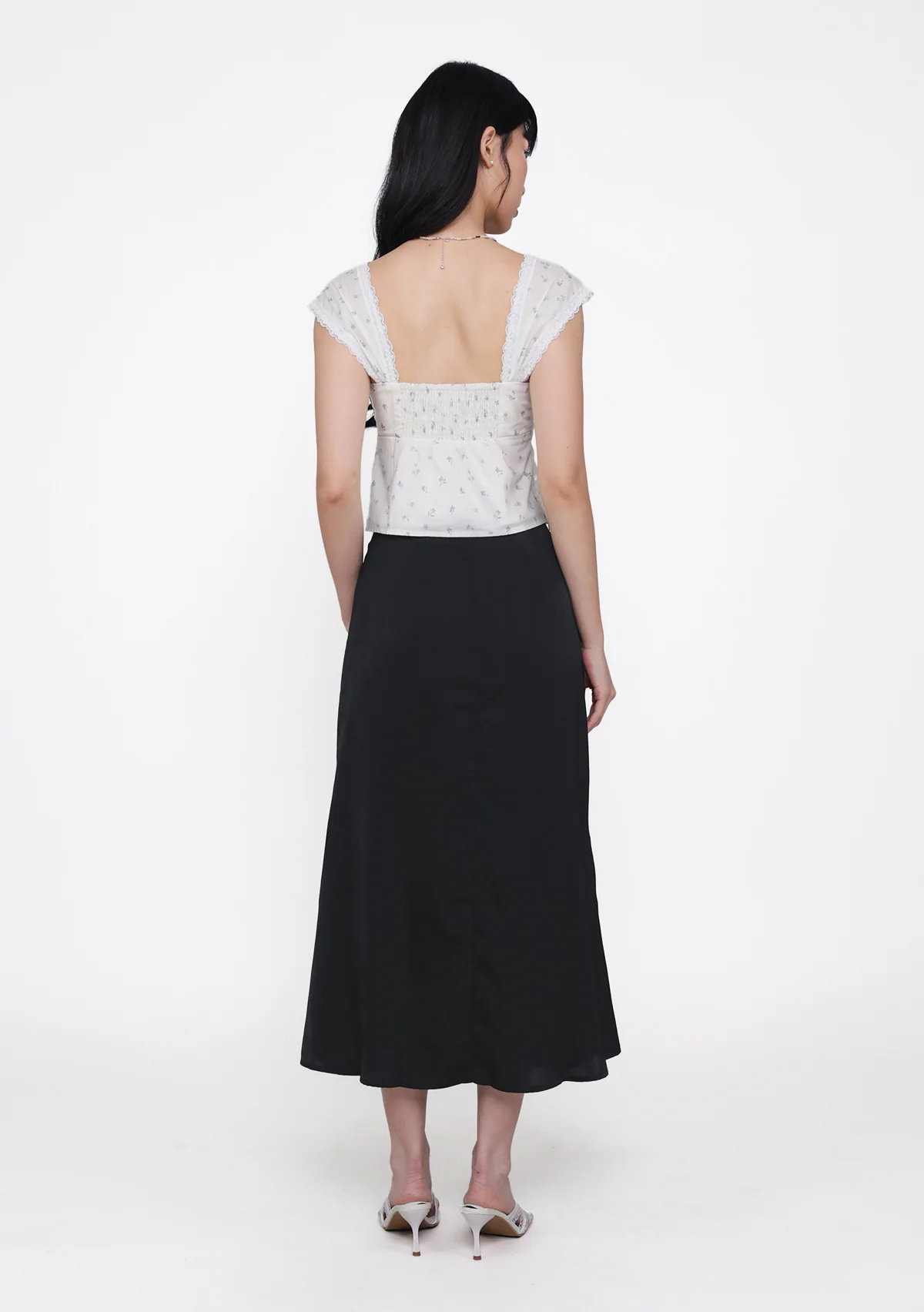 Marilyn Bias Cut Midi Skirt (Sheen) - Image 19
