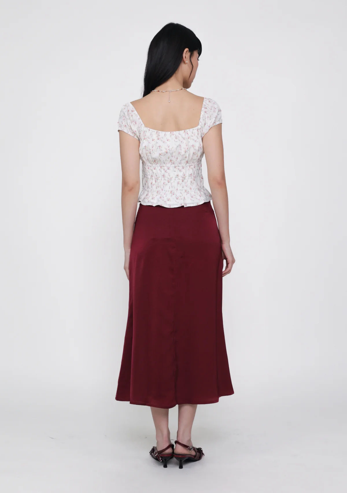 Marilyn Bias Cut Midi Skirt (Sheen) - Image 23