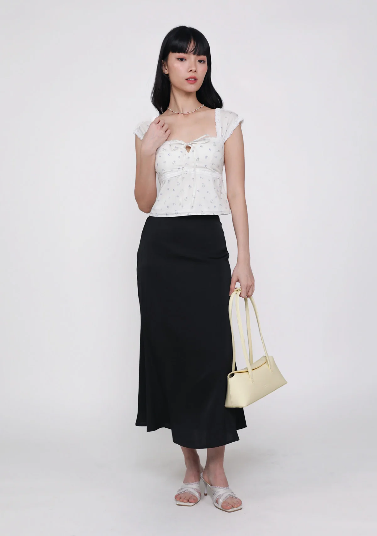 Marilyn Bias Cut Midi Skirt (Sheen) - Image 3