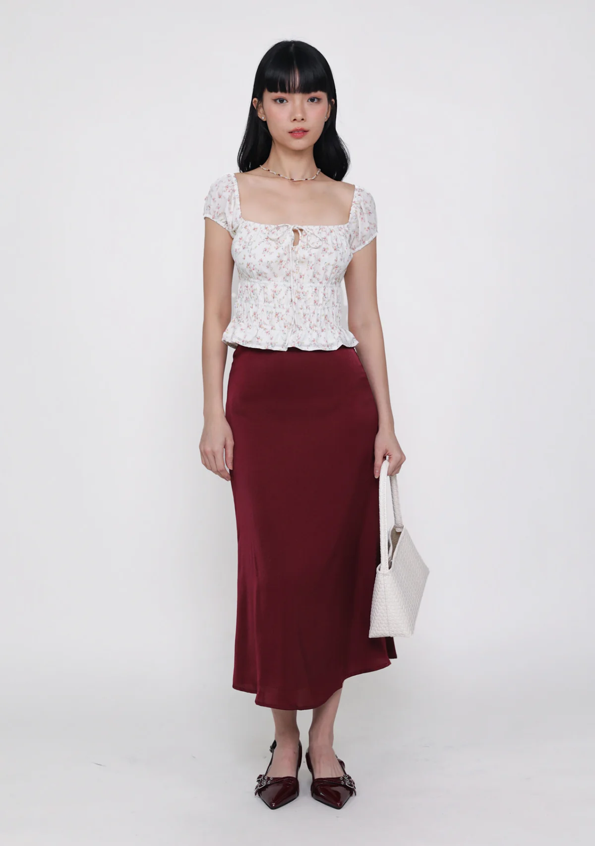 Marilyn Bias Cut Midi Skirt (Sheen) - Image 4