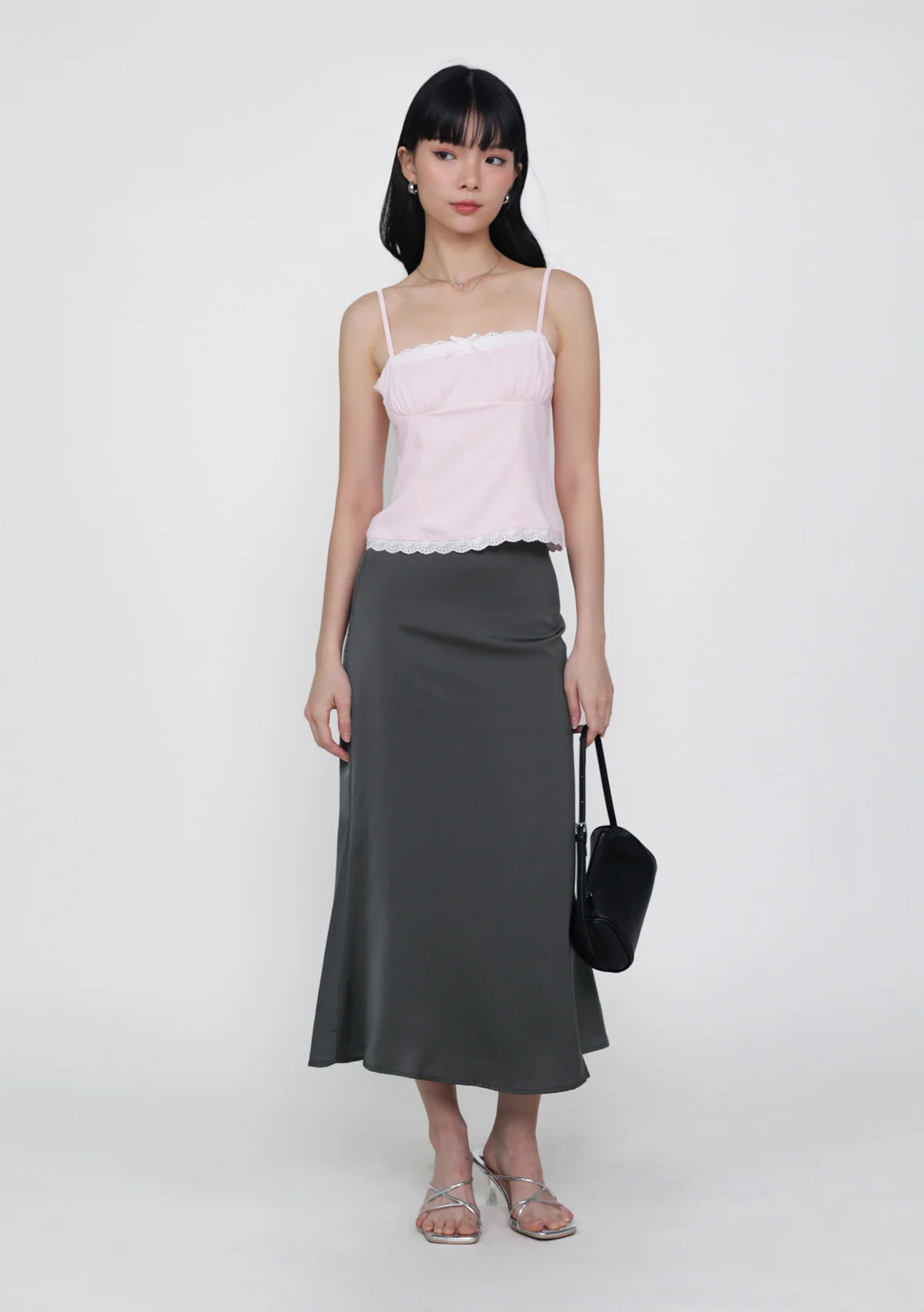 Marilyn Bias Cut Midi Skirt (Sheen) - Image 5