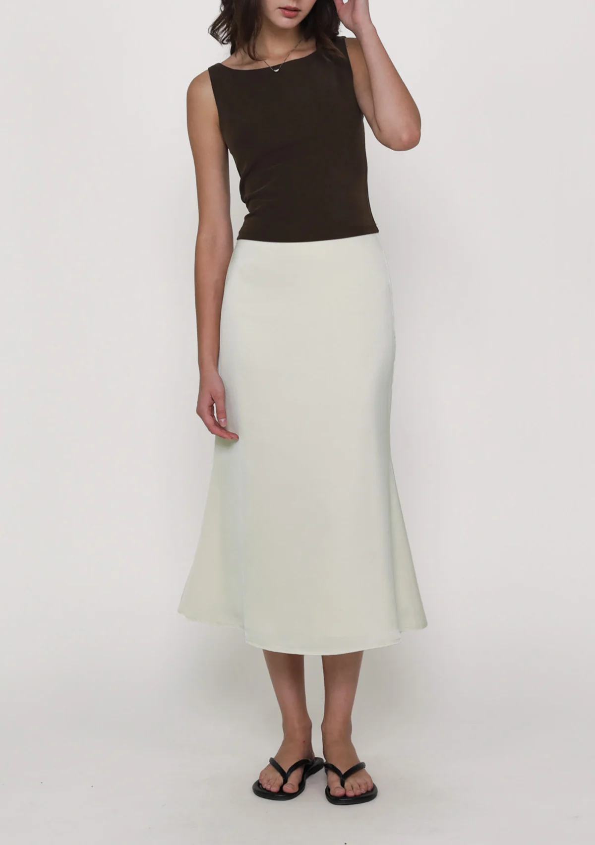Marilyn Bias Cut Midi Skirt (Sheen) - Image 7