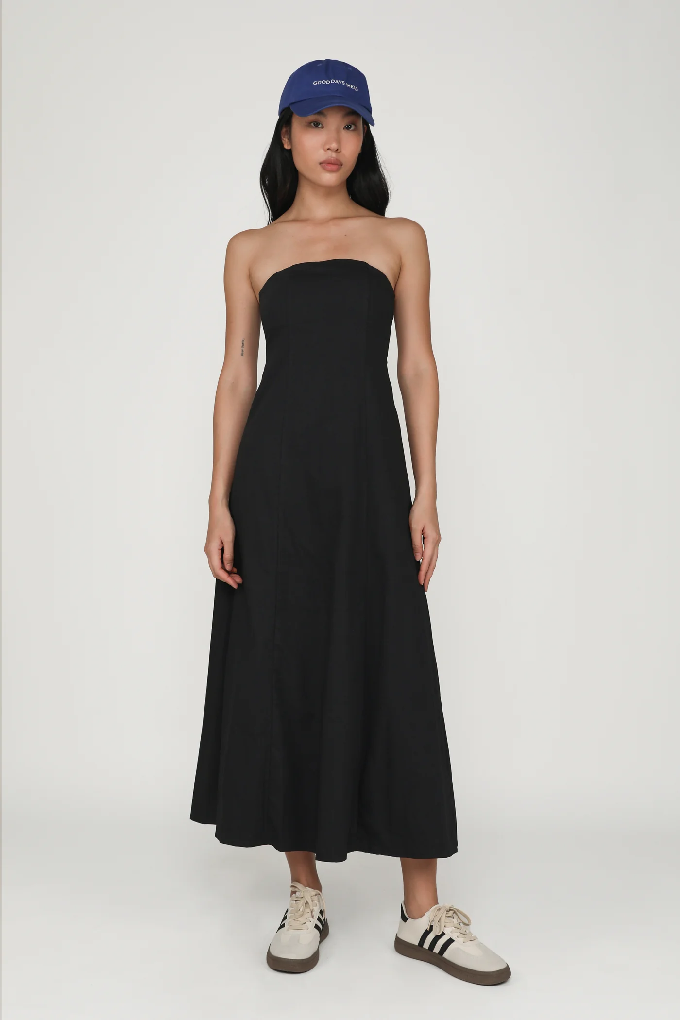 Brenda Linen Tube Padded Maxi Dress