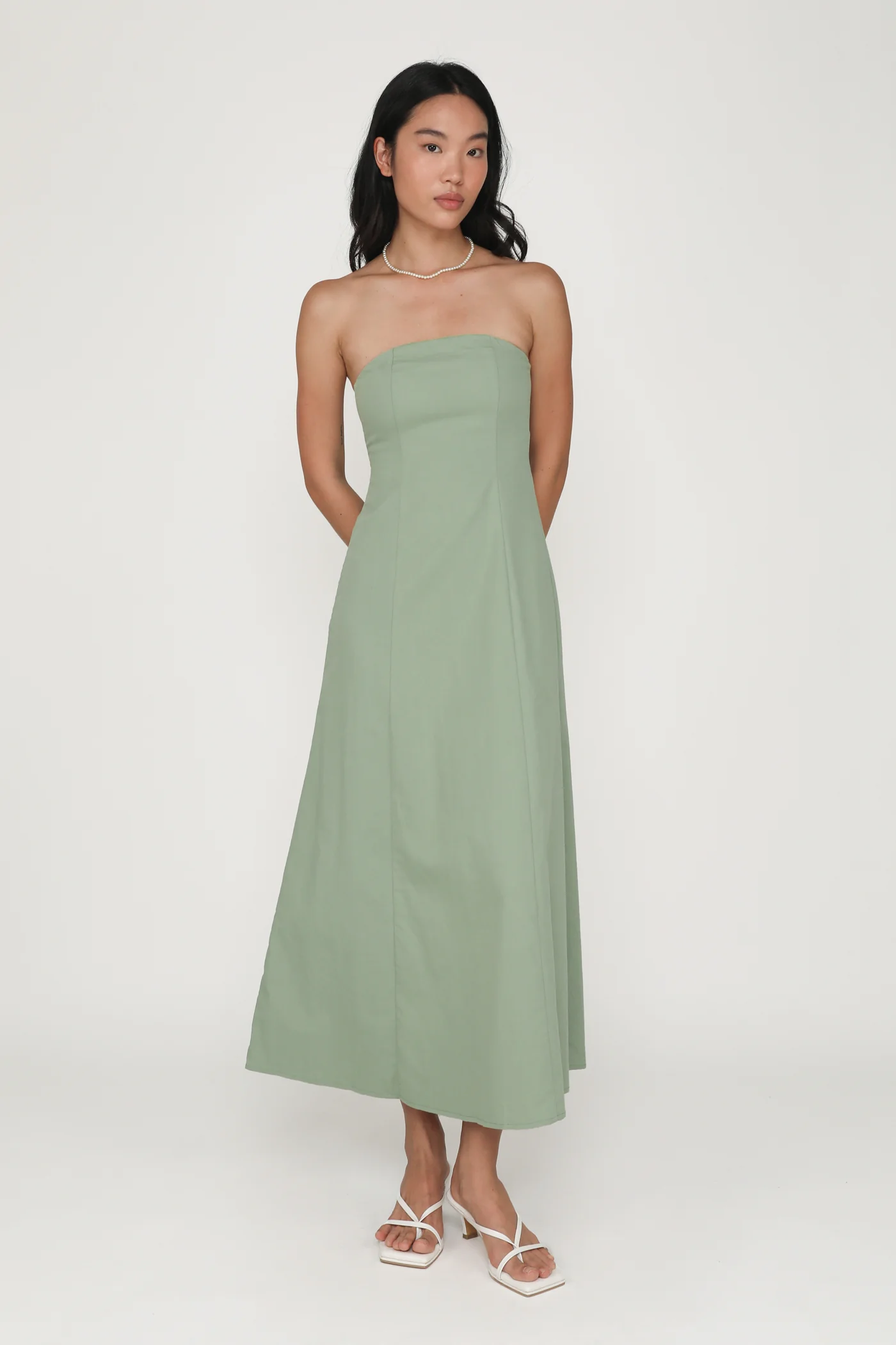Brenda Linen Tube Padded Maxi Dress - Image 20