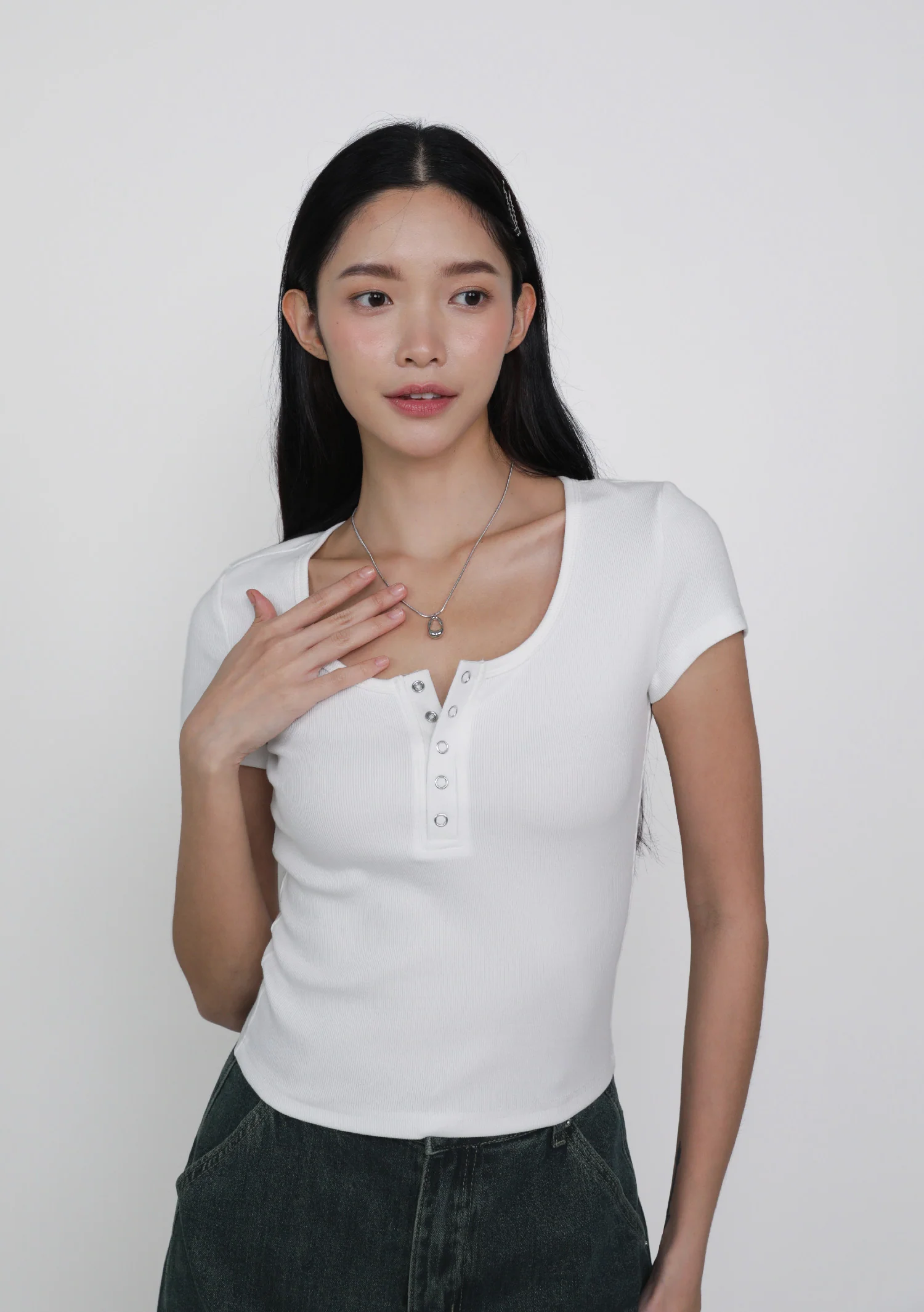 Bonnie Button Basic Top - Image 7