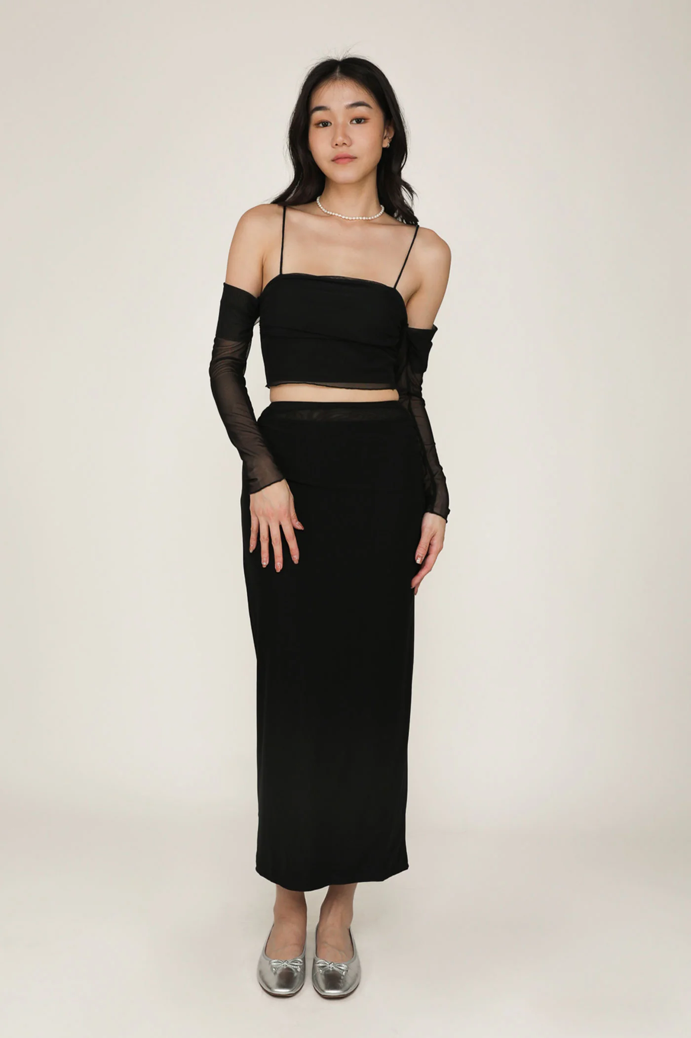 Cadilyn Mesh Sleeve Top