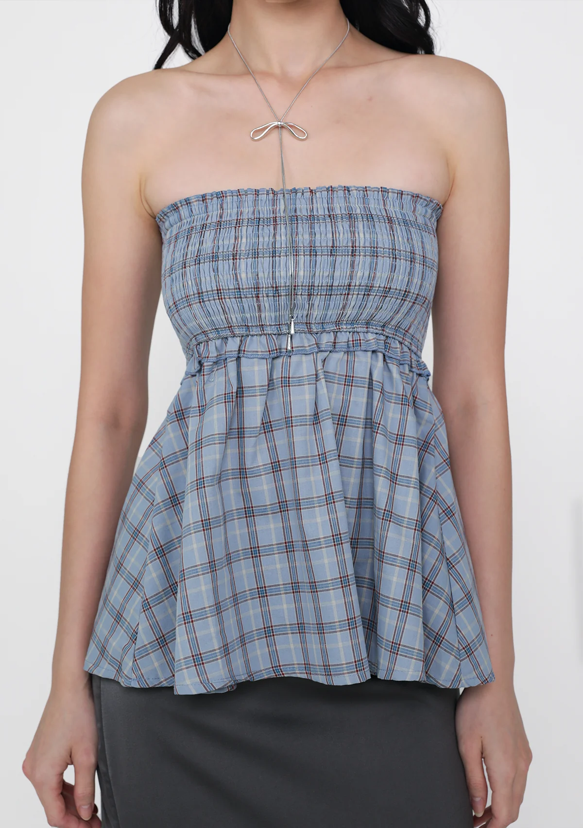Cammie Smocked Tube Top (Plaid) - Image 10