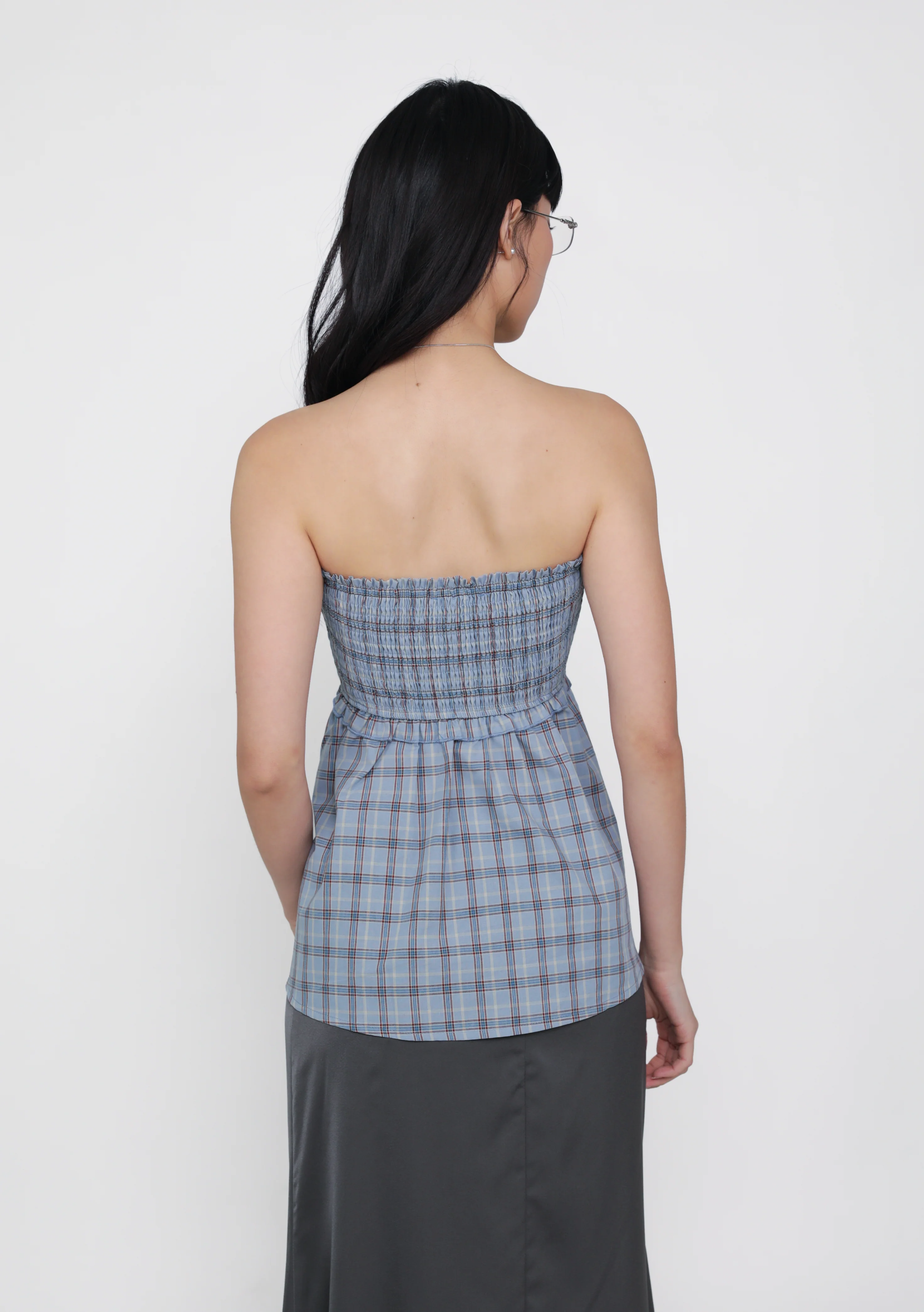 Cammie Smocked Tube Top (Plaid) - Image 11