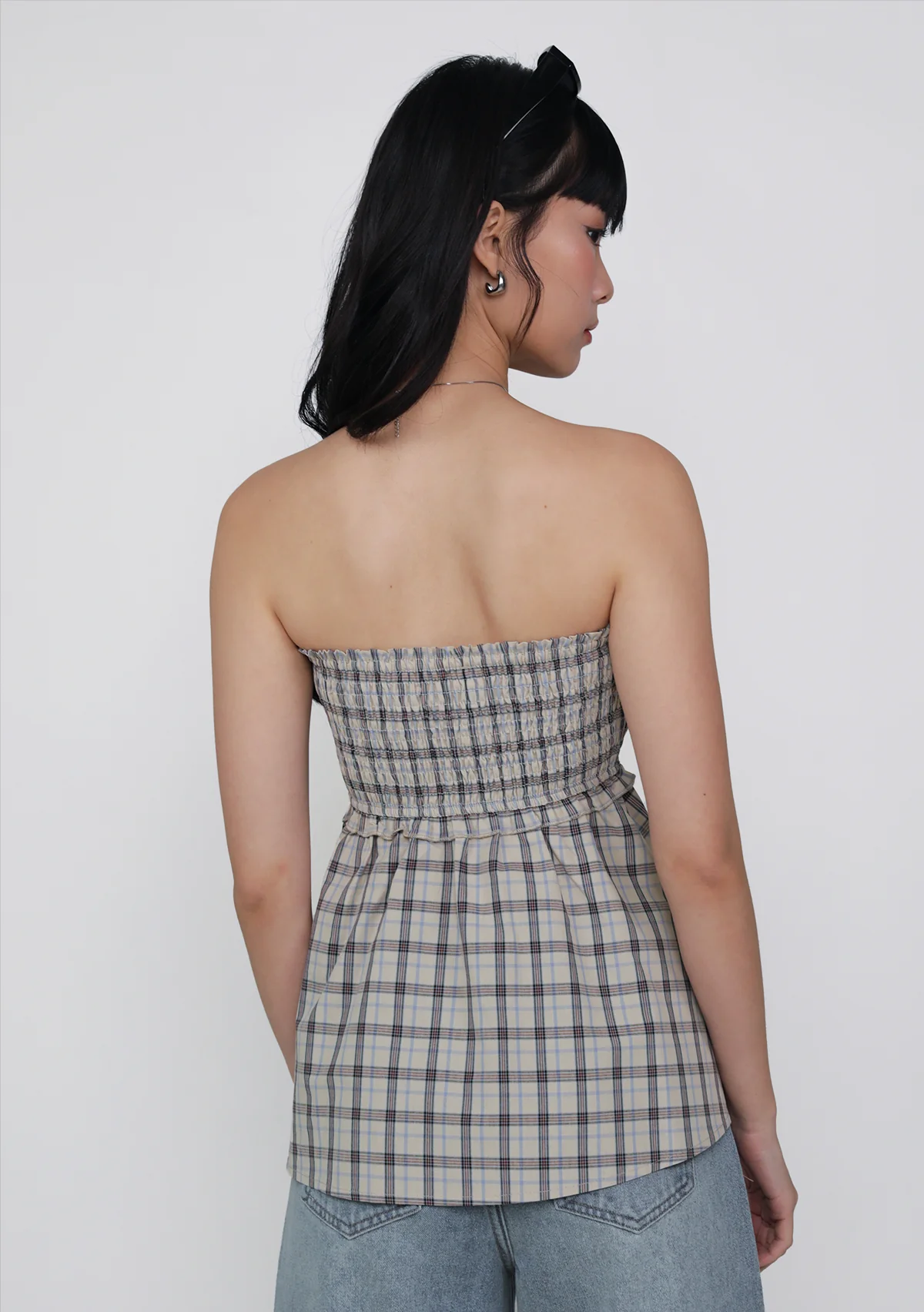 Cammie Smocked Tube Top (Plaid) - Image 15