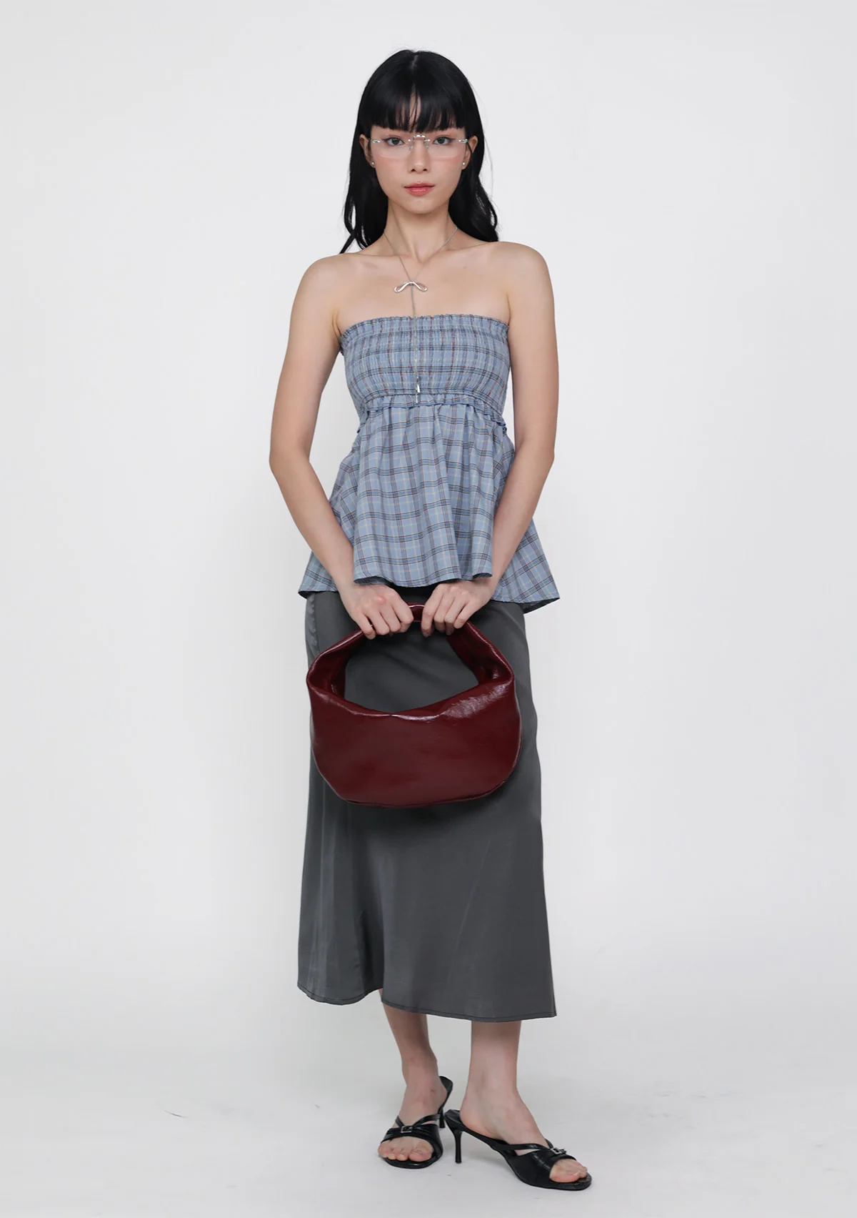Cammie Smocked Tube Top (Plaid) - Image 2
