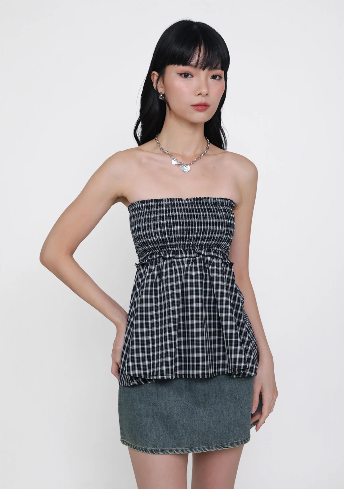 Cammie Smocked Tube Top (Plaid) - Image 5
