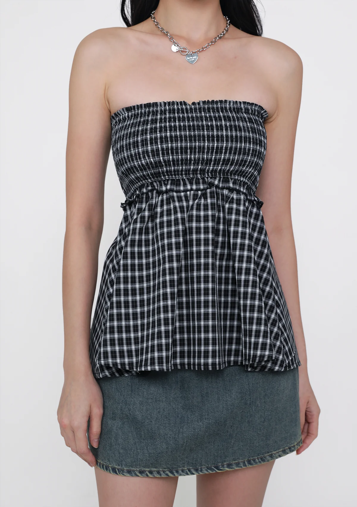 Cammie Smocked Tube Top (Plaid) - Image 6