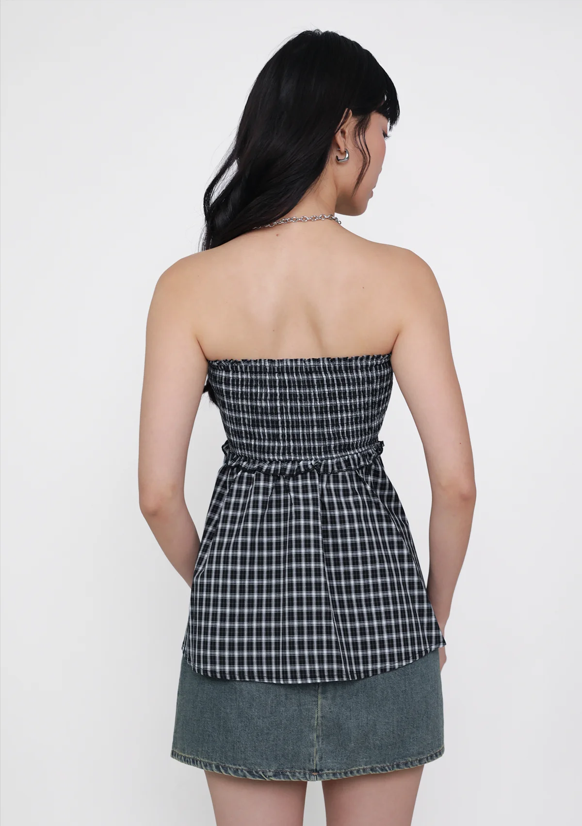 Cammie Smocked Tube Top (Plaid) - Image 7