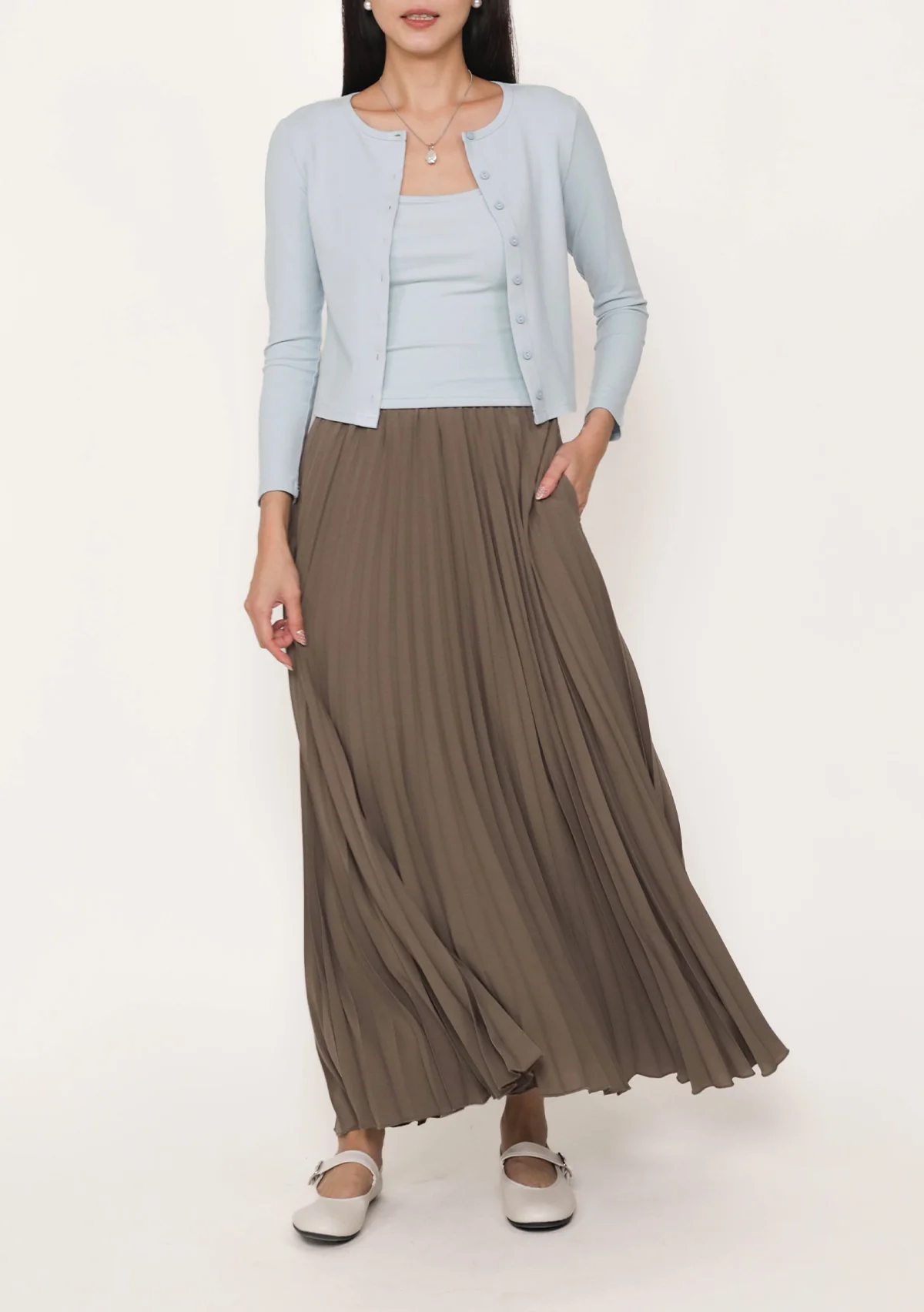 Caprina Pleated Maxi Skirt - Image 13