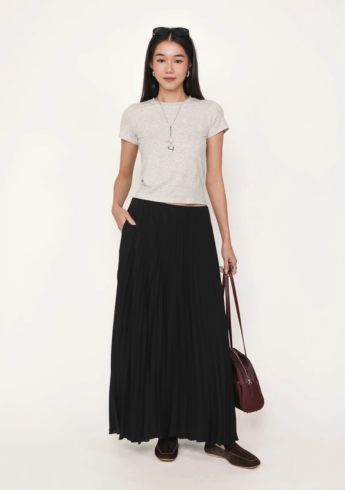 Caprina Pleated Maxi Skirt - Image 2