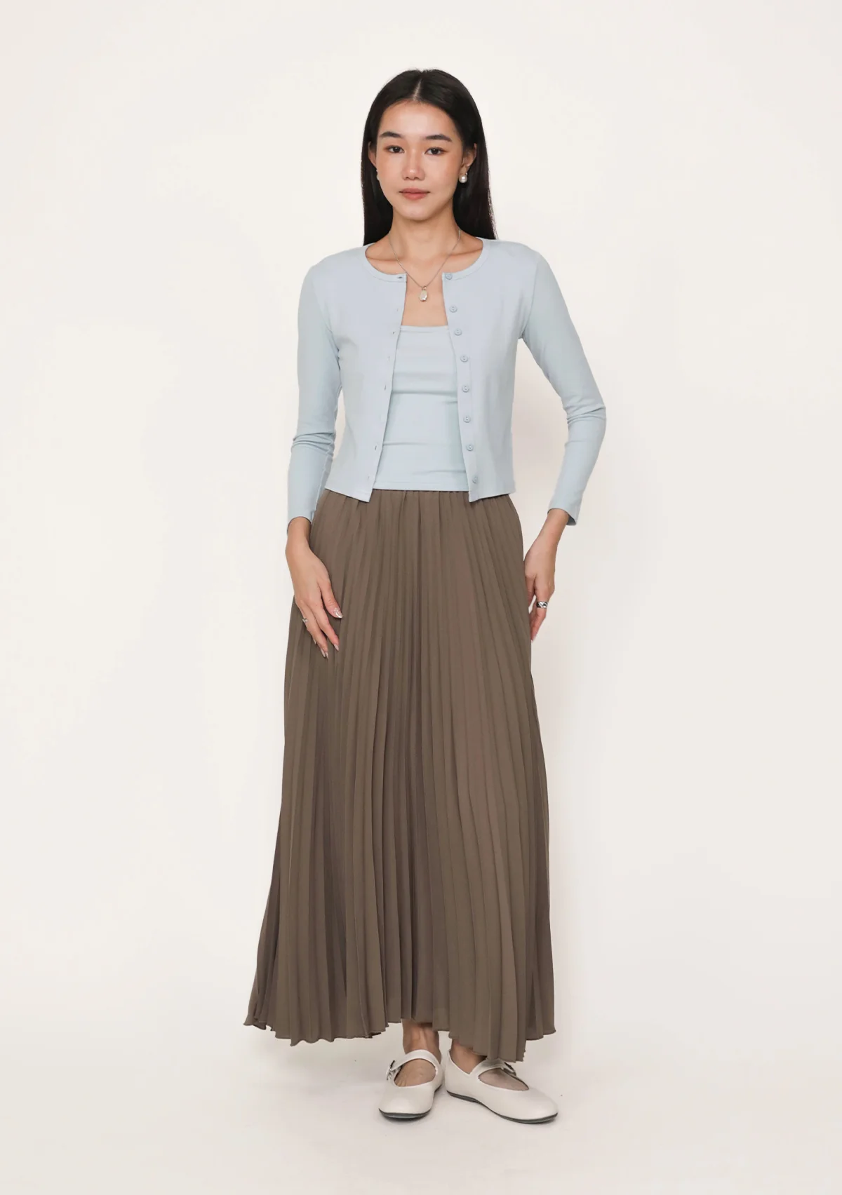 Caprina Pleated Maxi Skirt - Image 3