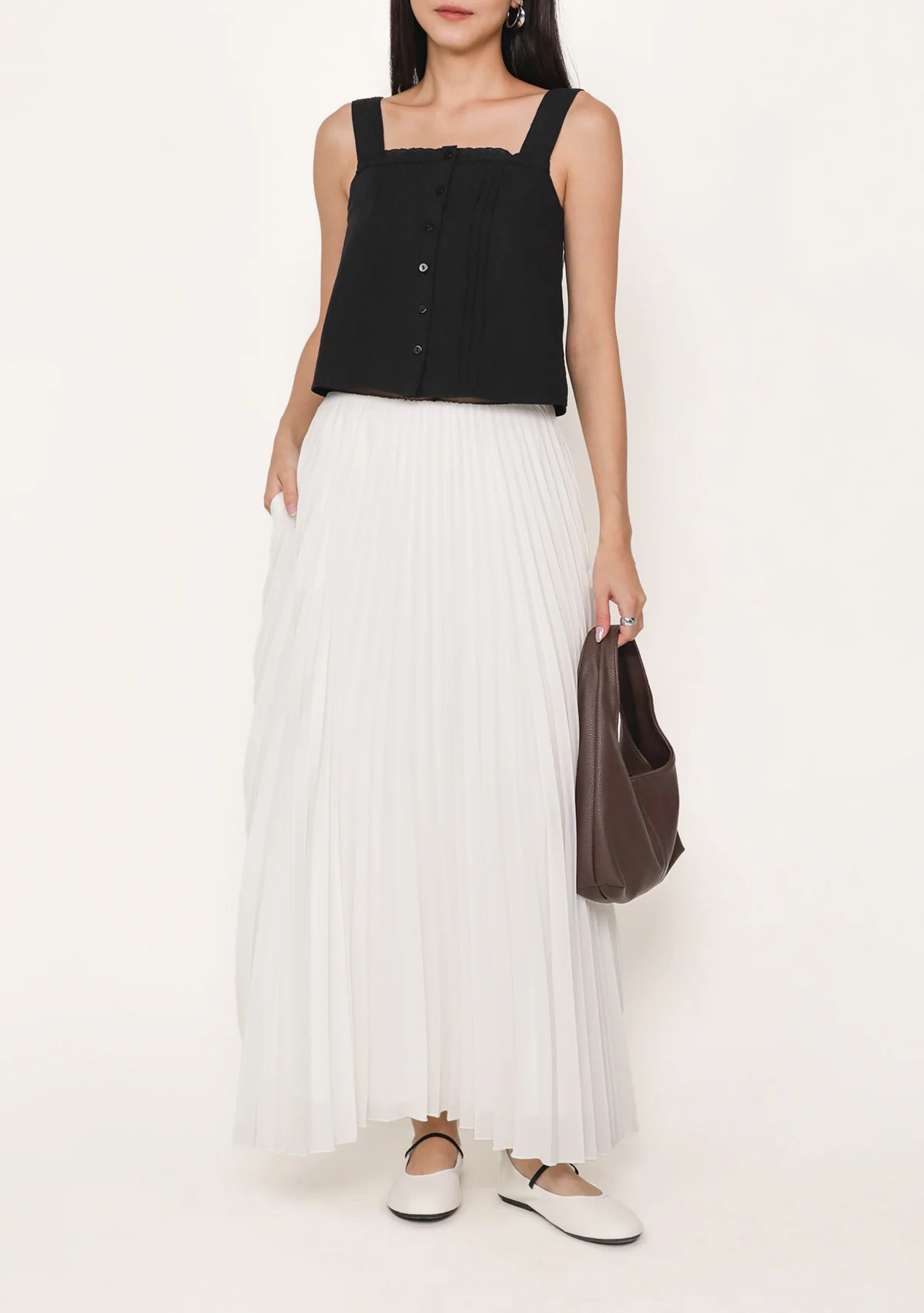Caprina Pleated Maxi Skirt - Image 4