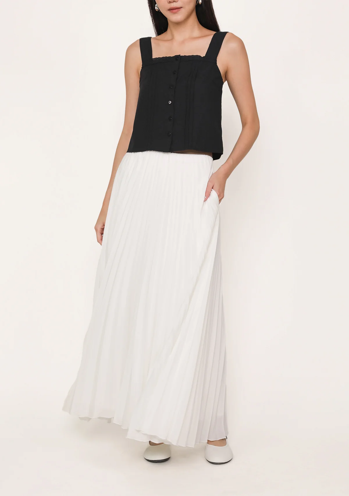 Caprina Pleated Maxi Skirt - Image 5
