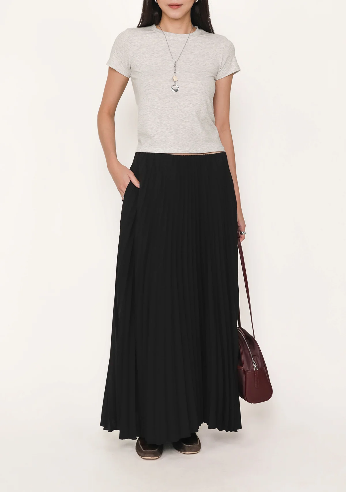Caprina Pleated Maxi Skirt - Image 9