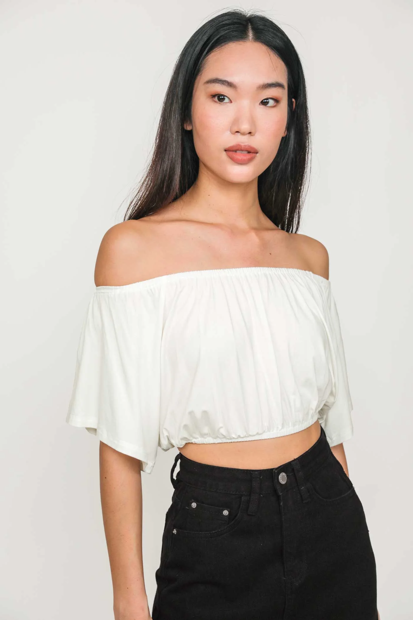 Carys Off Shoulder Jersey Top - Image 11