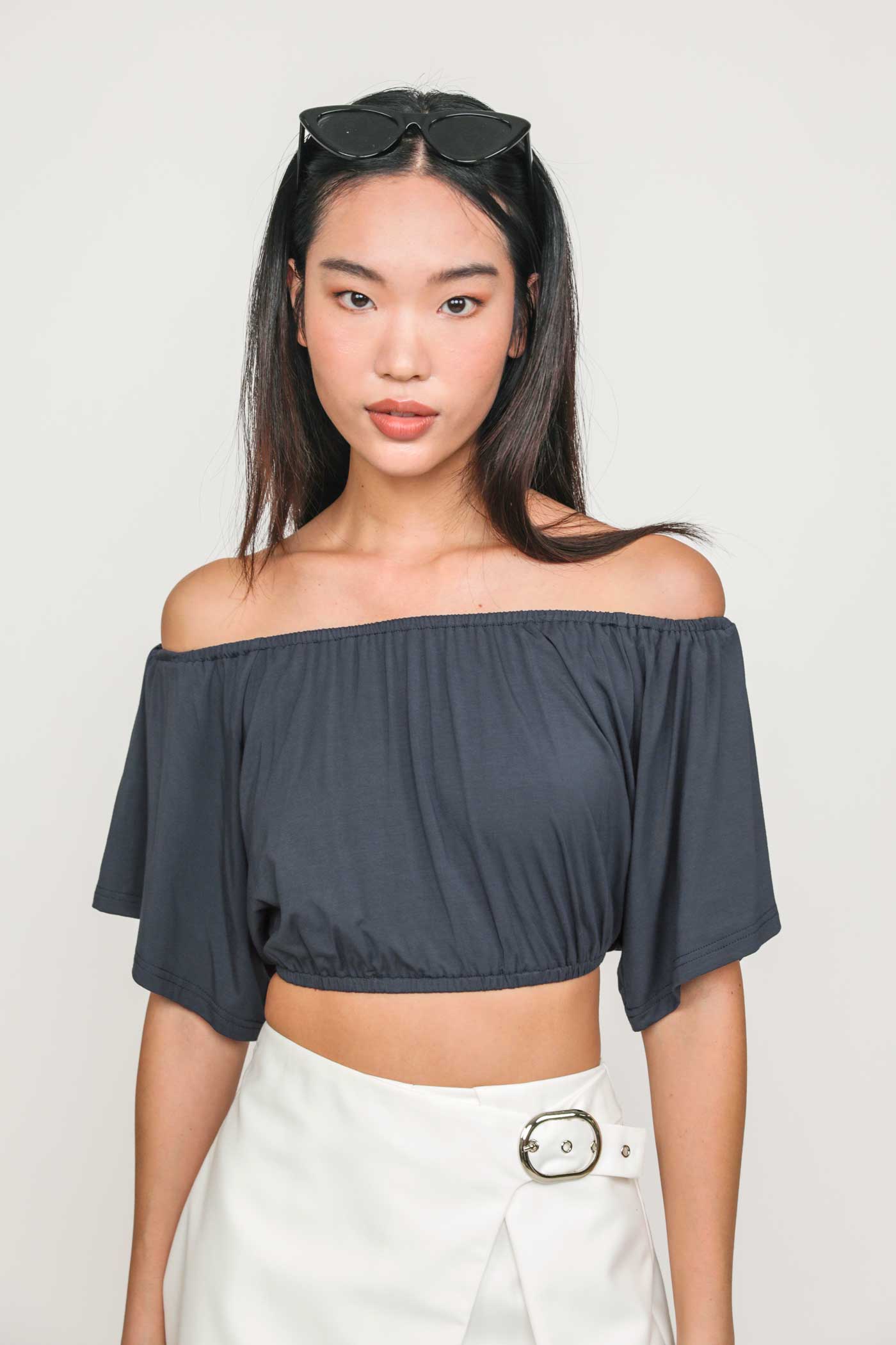 Carys Off Shoulder Jersey Top - Image 14