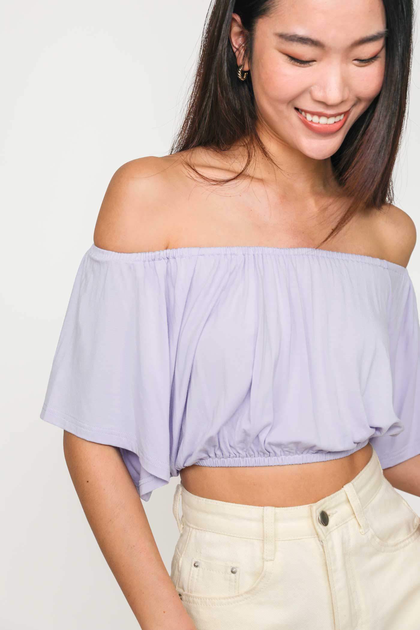 Carys Off Shoulder Jersey Top - Image 18