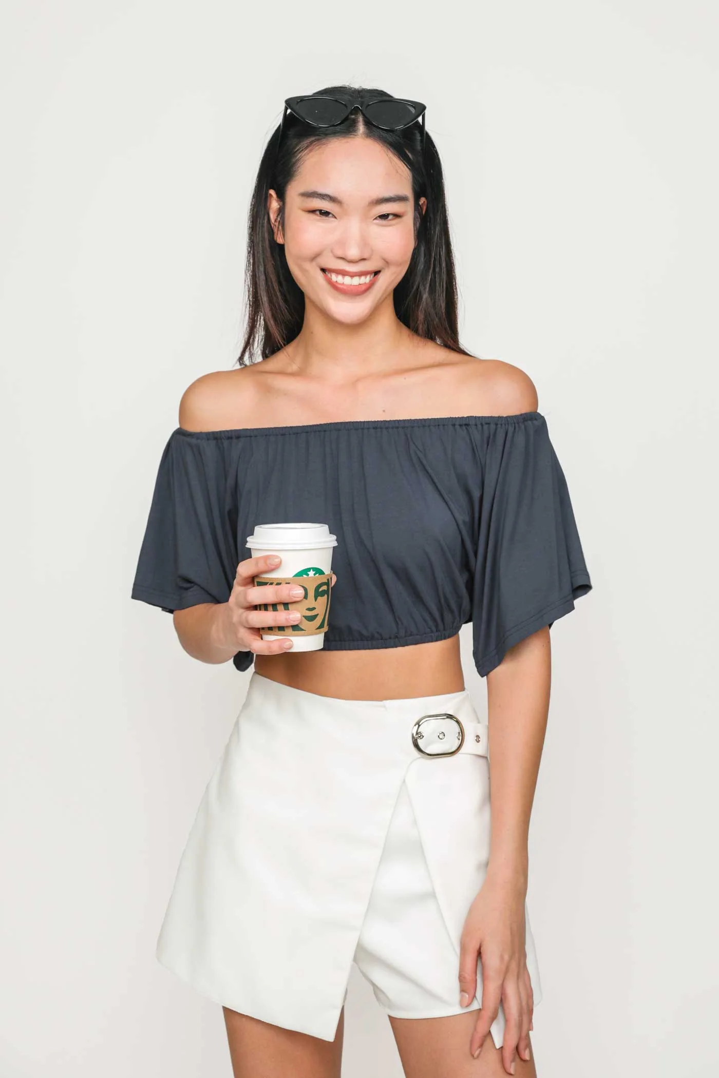 Carys Off Shoulder Jersey Top - Image 6