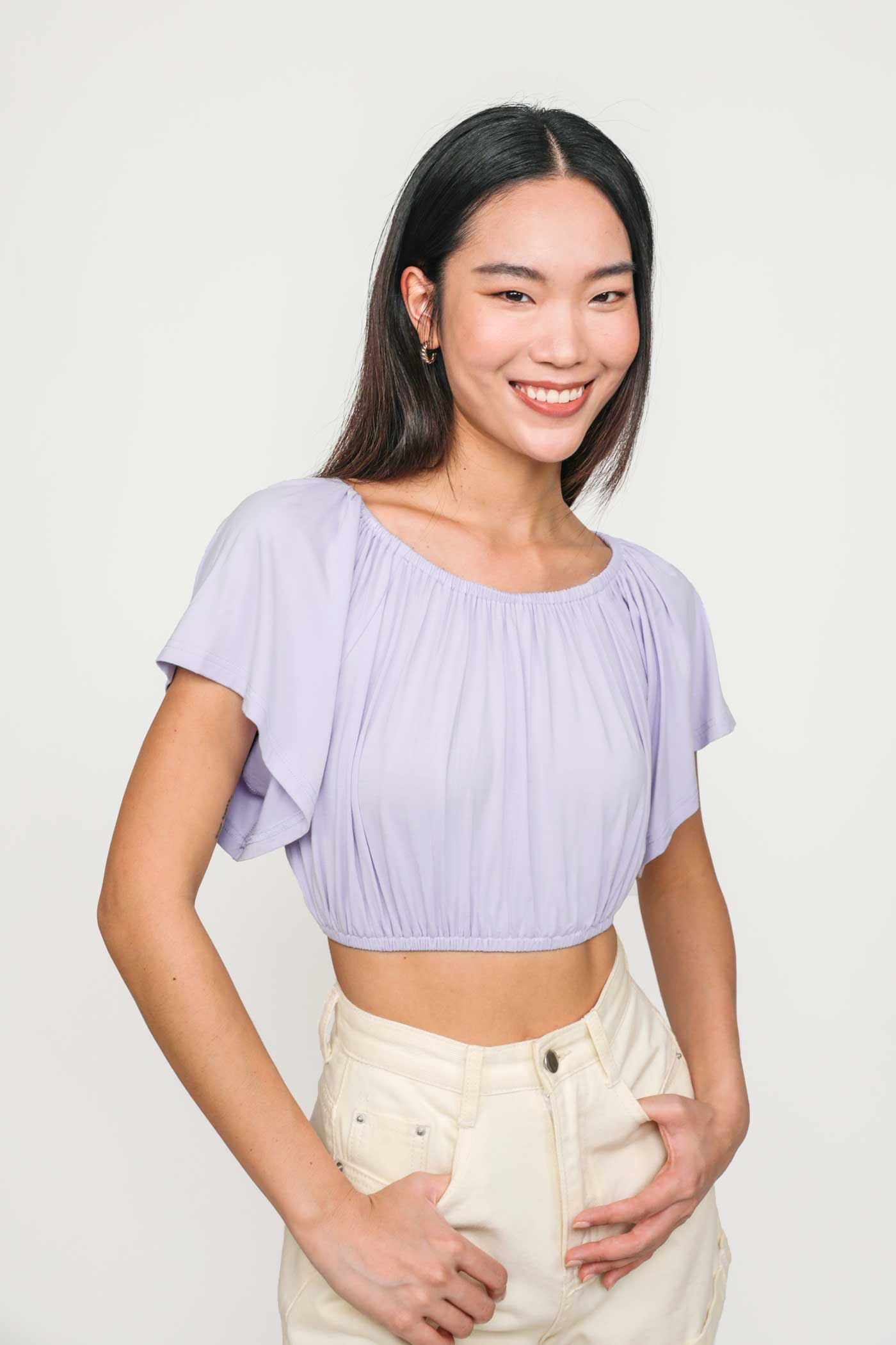 Carys Off Shoulder Jersey Top - Image 9