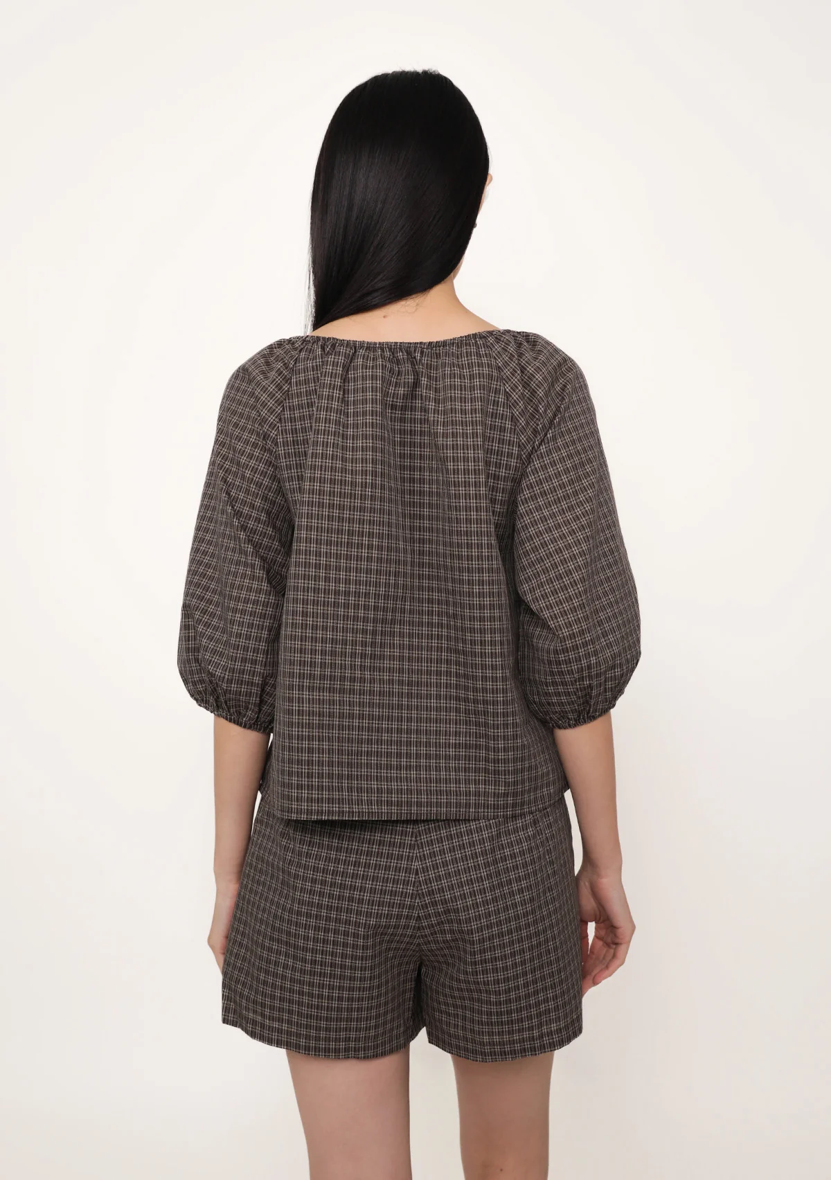 Celina Tie Front Blouse (Plaid) - Image 11
