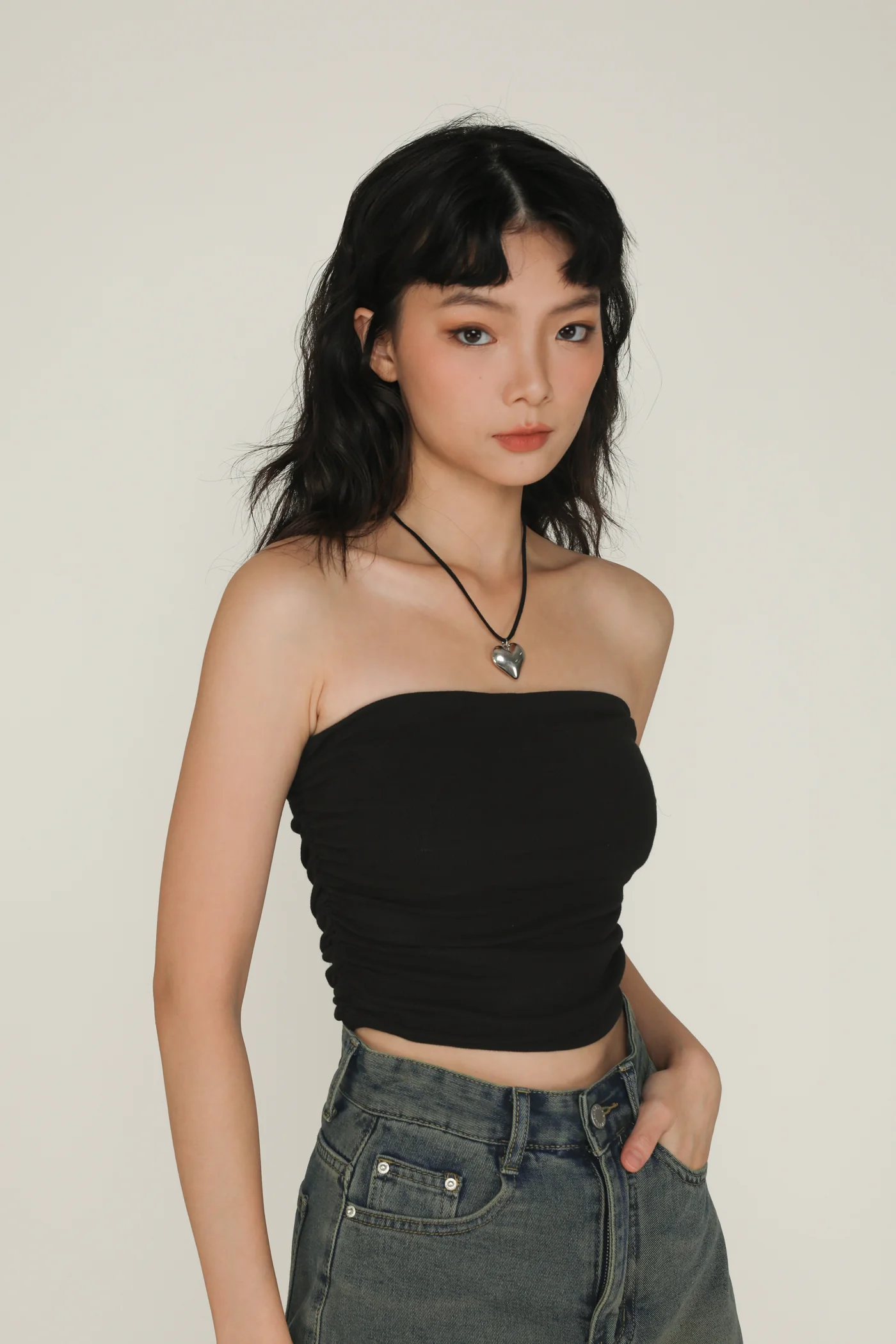 Chelle Ruched Tube Padded Top - Image 2