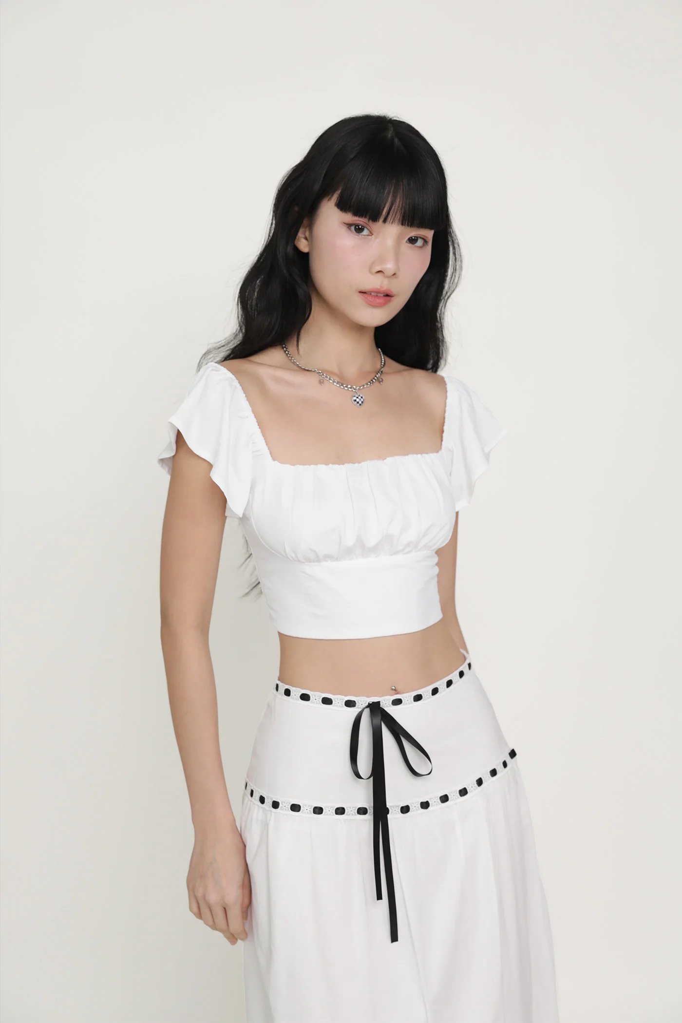 Chelsey Flutter Sleeve Crop Top - Image 10