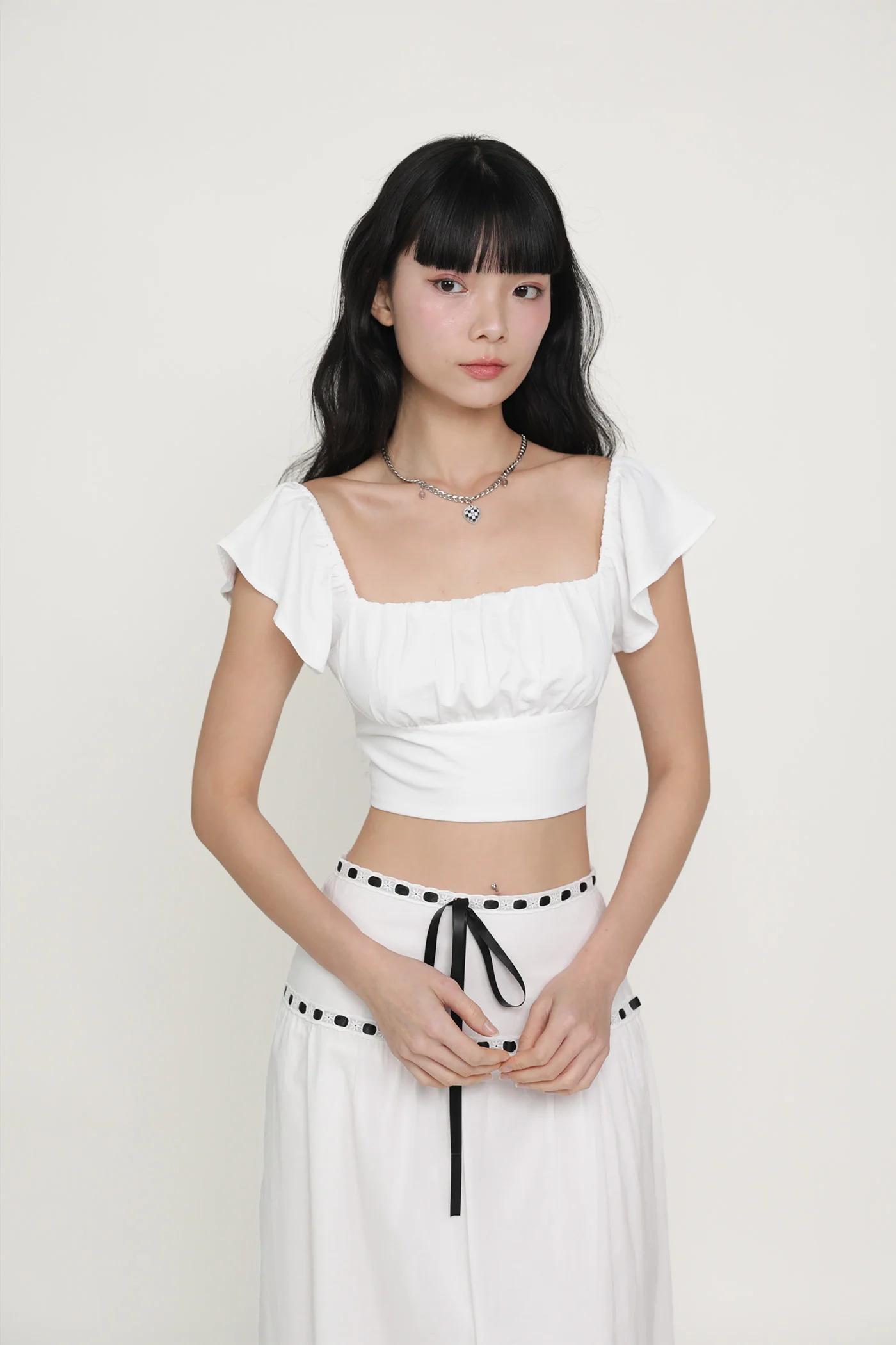 Chelsey Flutter Sleeve Crop Top - Image 12
