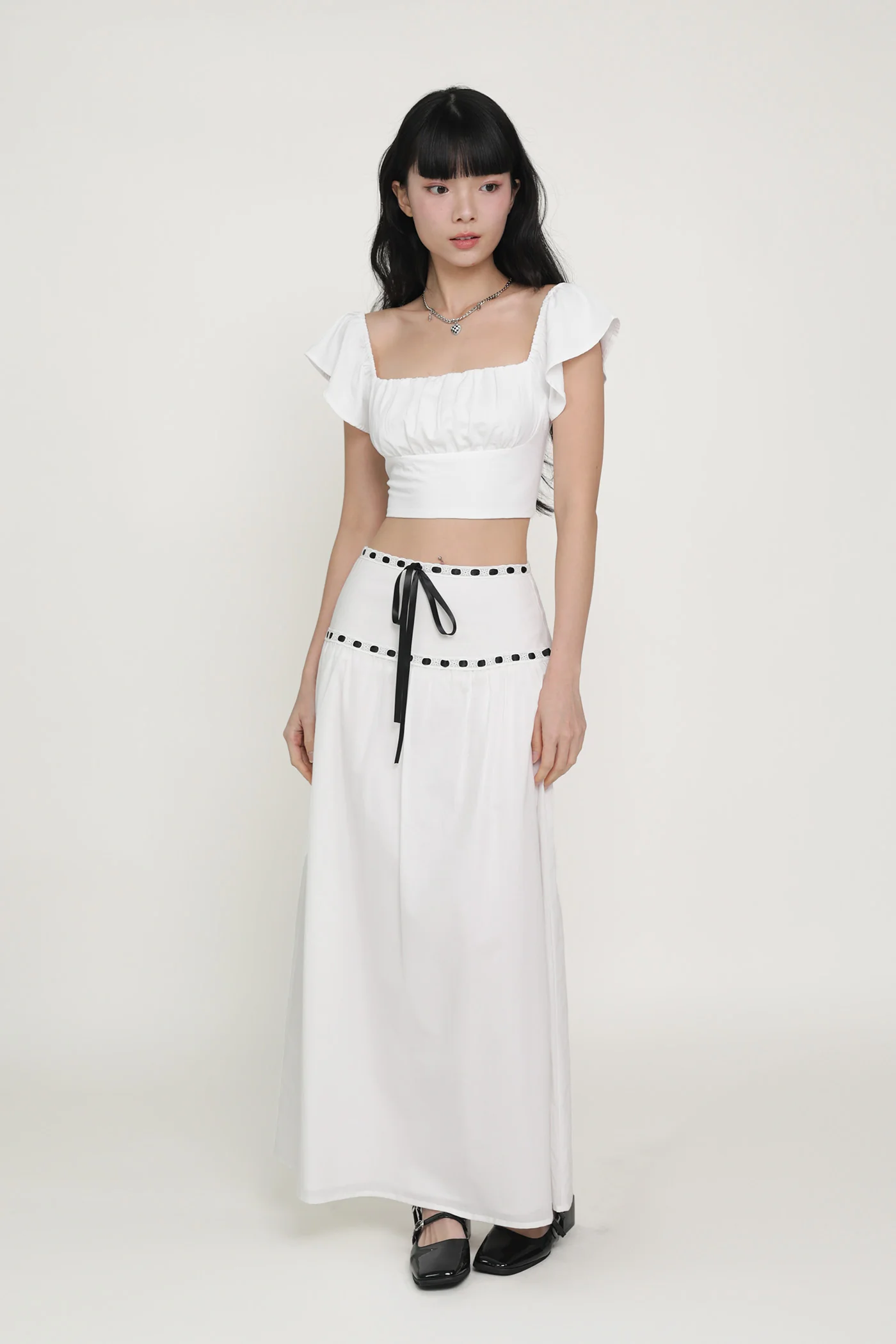 Chelsey Flutter Sleeve Crop Top - Image 13