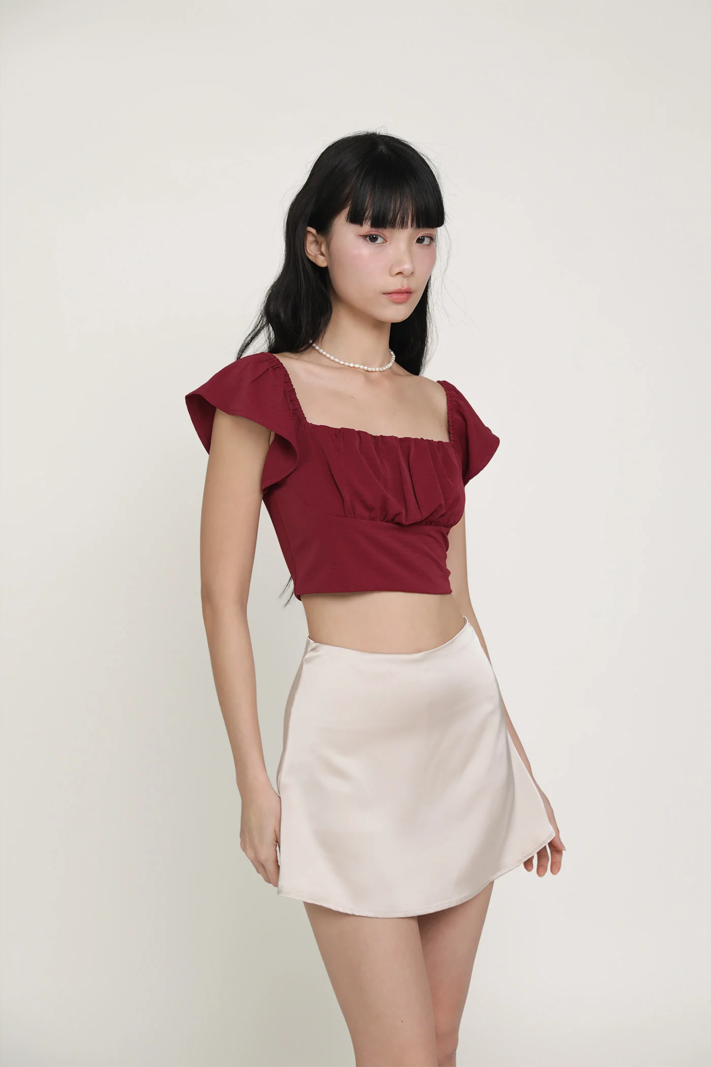 Chelsey Flutter Sleeve Crop Top - Image 15