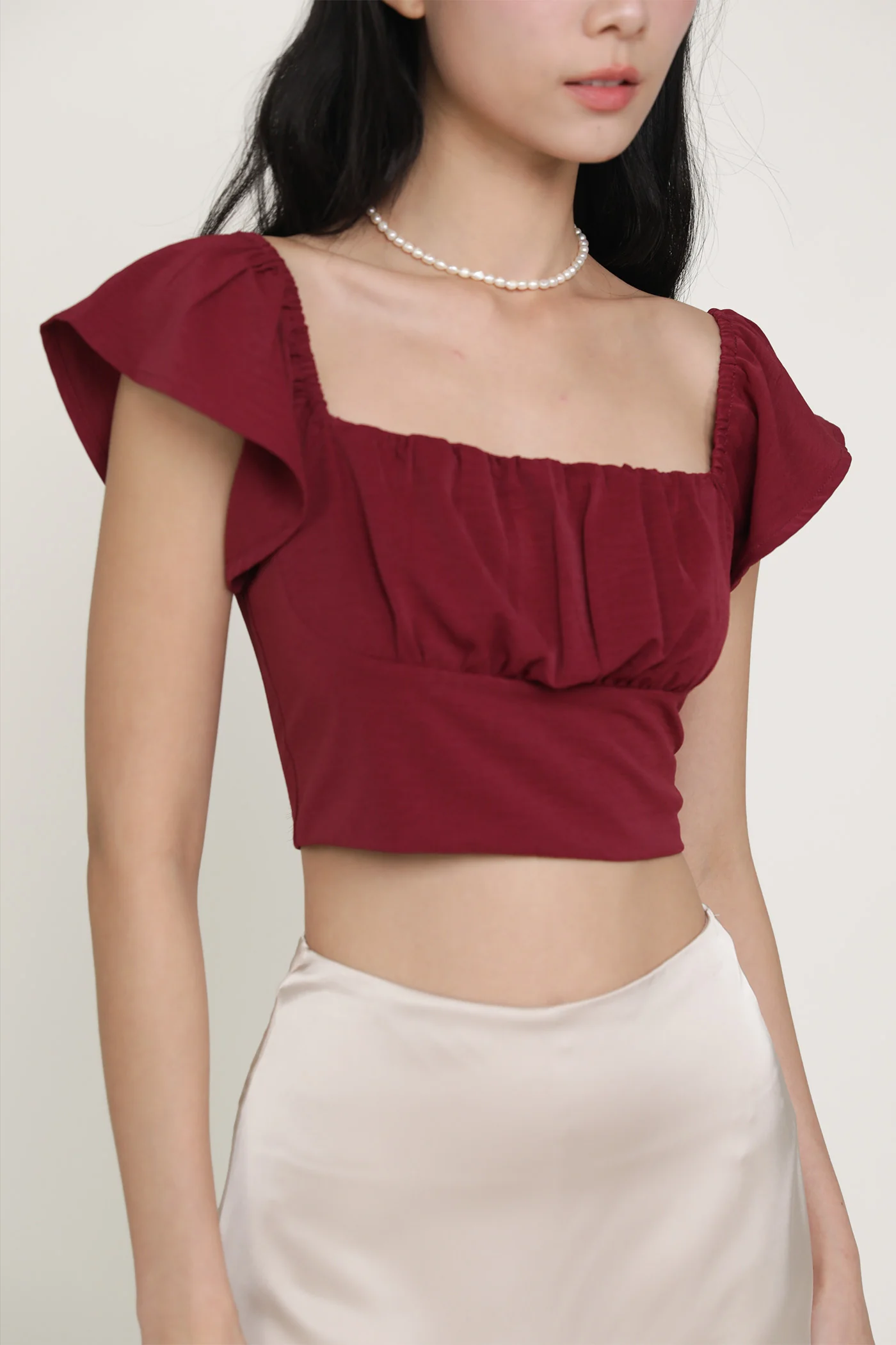Chelsey Flutter Sleeve Crop Top - Image 16